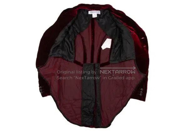 Comme des Garcons Comme des Garcons Red Retro Velvet Tailcoat Size M / US 6-8 / IT 42-44 - 4 Thumbnail