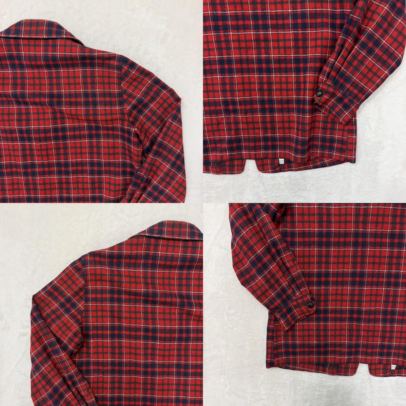 Pendleton VINTAGE Pendleton Blazer Sport Coat Mens Large Red Plaid Wool Jacket Made USA Size 42R - 9 Thumbnail