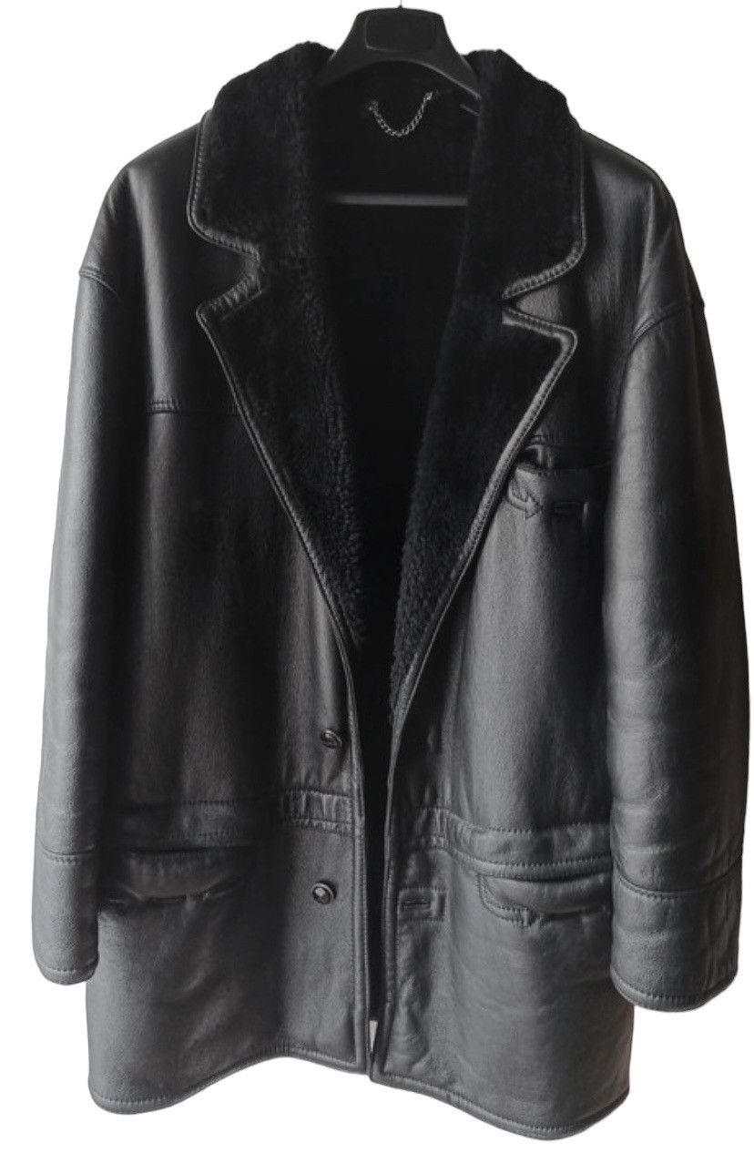 image of Italian Designers x Vintage Black Shearling Coat, Men's (Size 2XL)