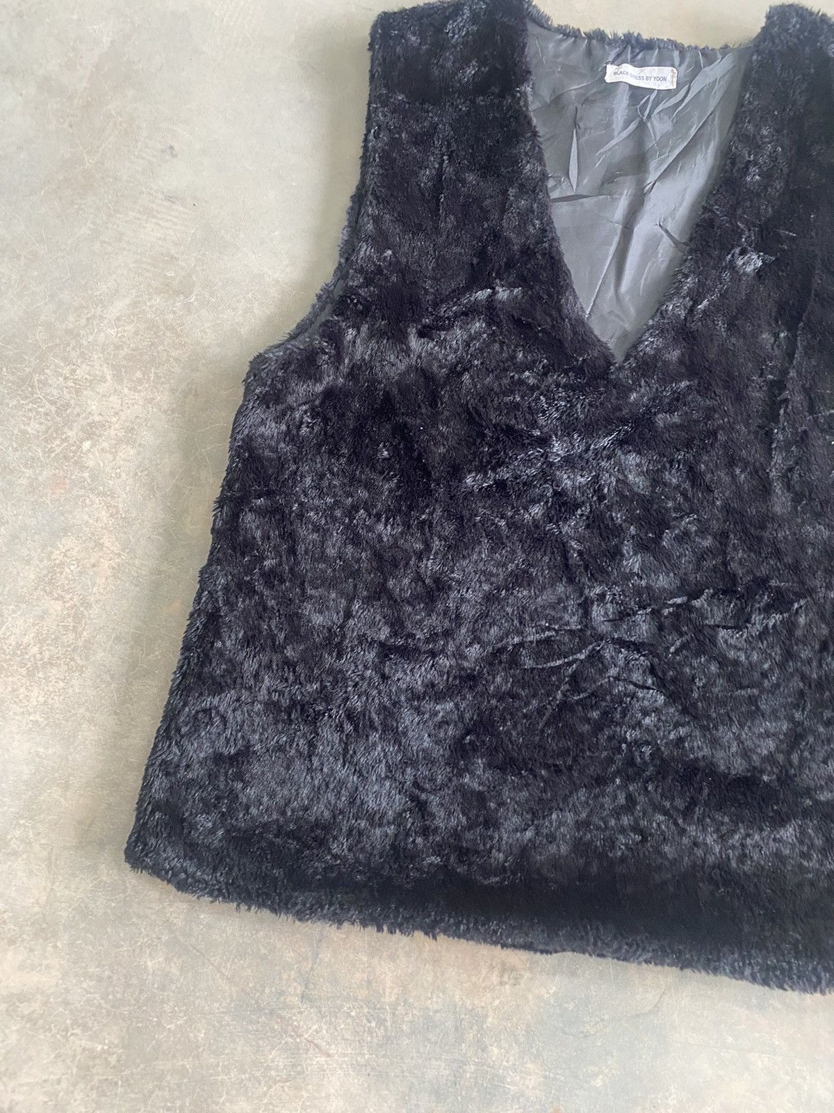Designer × Japanese Brand × Vintage BLACK DRESS BY YOON FAUX FUR VEST HAIRY MOHAIR FLUFFY 90s Size M / US 6-8 / IT 42-44 - 4 Thumbnail