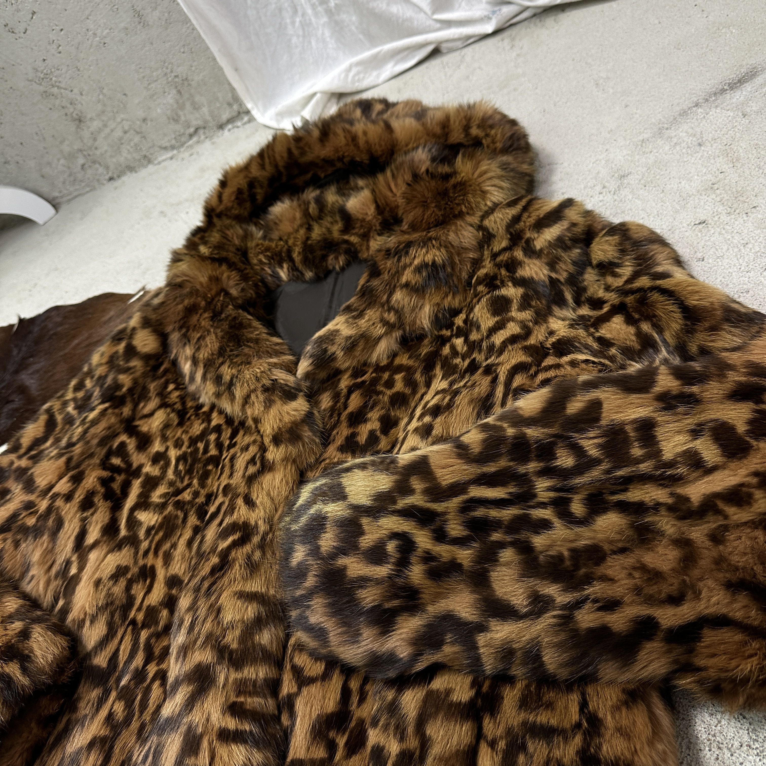 Vintage Vintage Old Money Hooded Cheetah Maxi Rabbit Fur 90s Size L / US 10 / IT 46 - 7 Thumbnail