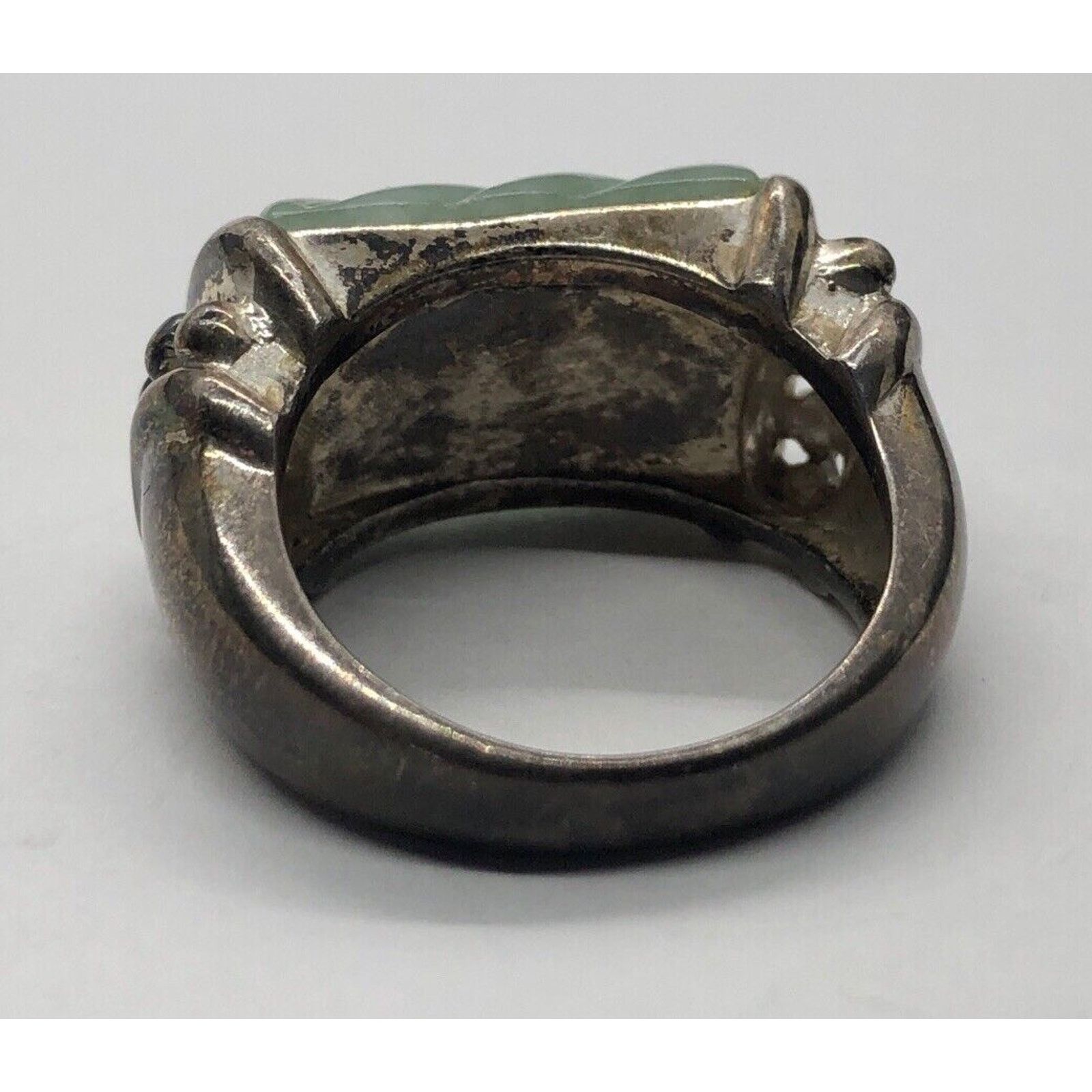 Vintage Judith Ripka Sterling Silver Ring 925 Size 6 Band Jade Size ONE SIZE - 7 Thumbnail