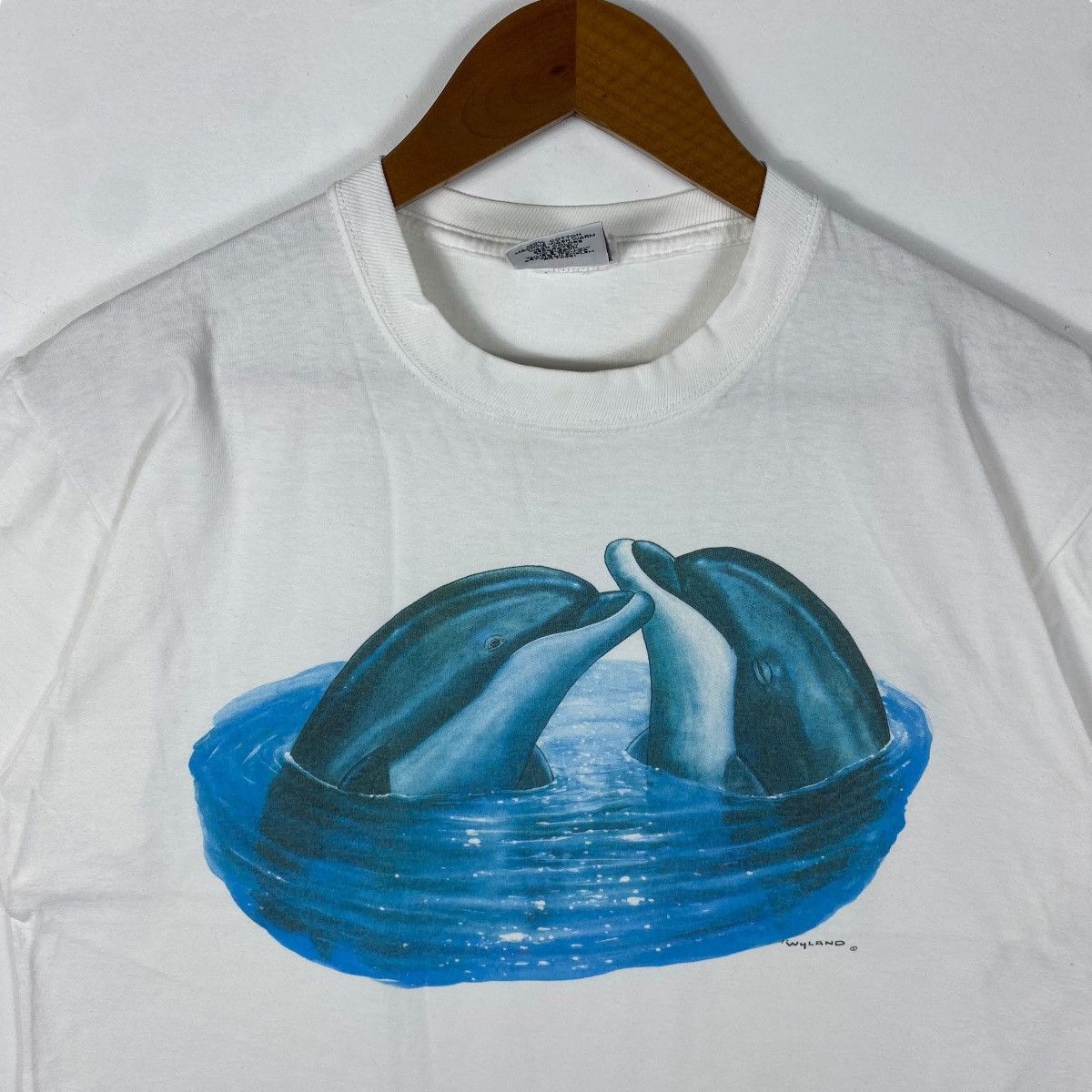Vintage Vintage 90's The Art Of WYLAND COLLECTION Dolphins Art Tee Size US M / EU 48-50 / 2 - 2 Thumbnail