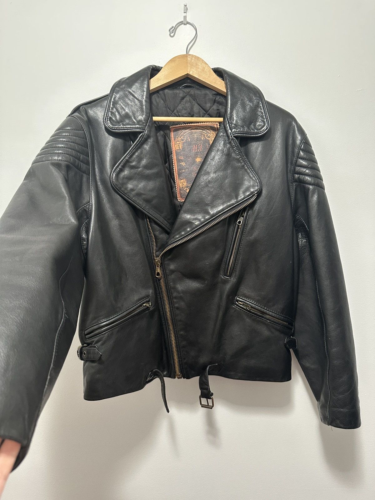 Genuine Leather × Vintage Vintage 70s Leather Biker Jacket Size US M / EU 48-50 / 2 - 3 Thumbnail