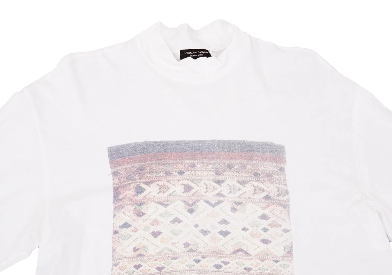 Comme des Garcons Homme Plus Ethnic Knit High Neck Cut Sew in Off-White, Size M Size US M / EU 48-50 / 2 - 2 Thumbnail