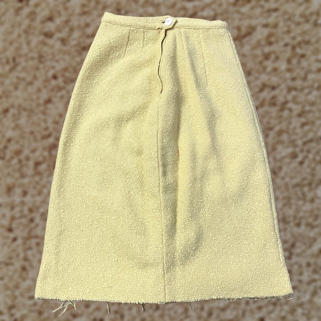 Vintage VINTAGE A-Line Skirt Womens 2XS Yellow 60s 70s 80s Zipper Hook Loop Ladies Size 24" / US 00 / IT 34 - 1 Thumbnail