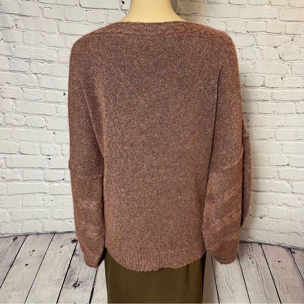 Other NWT New $98 Max Studio Bubble Sleeve Rose Sweater Size L Size L / US 10 / IT 46 - 5 Thumbnail