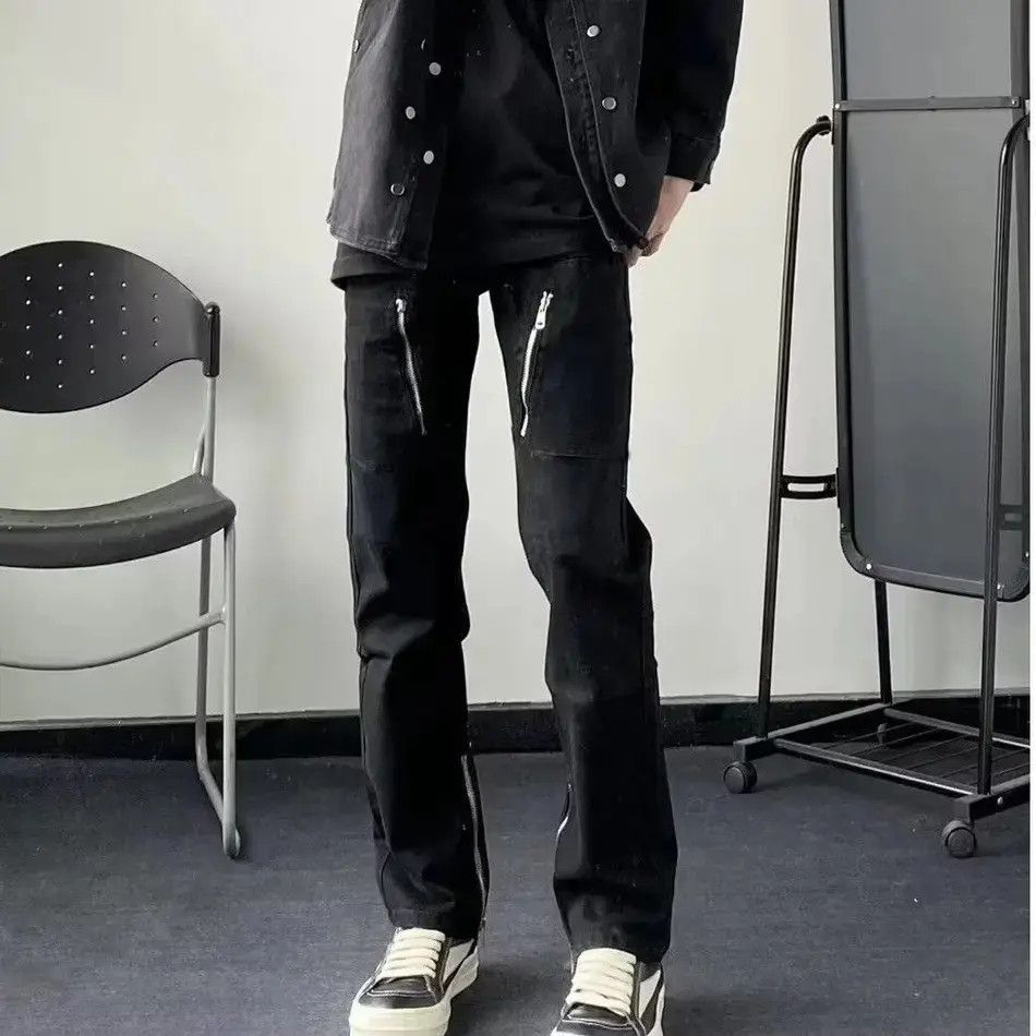 Japanese Brand Retro loose straight leg micro flared jeans Size US 30 / EU 46 - 6 Thumbnail