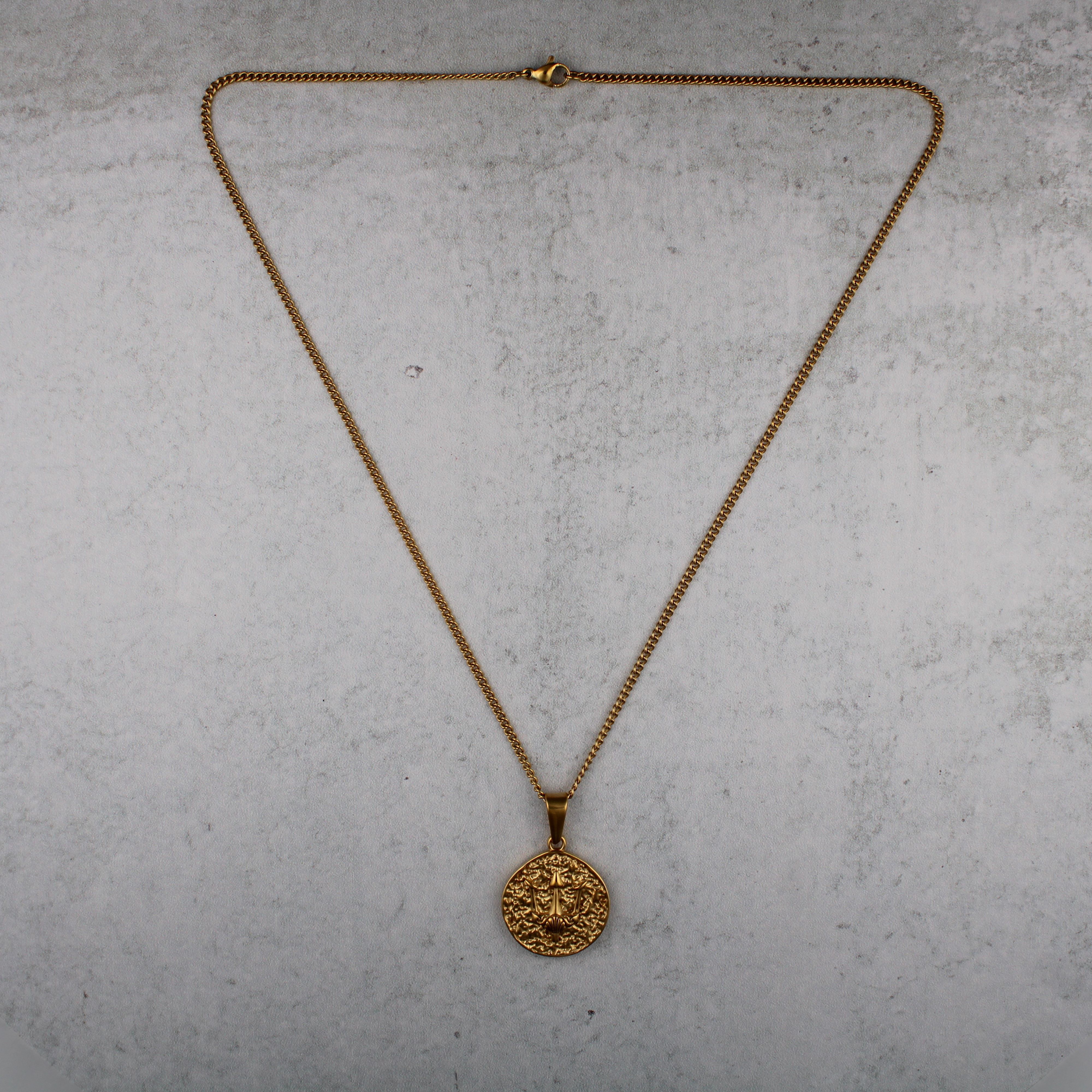 Jewelry Gold Trident Pendant Chain Necklace Size ONE SIZE - 5 Thumbnail
