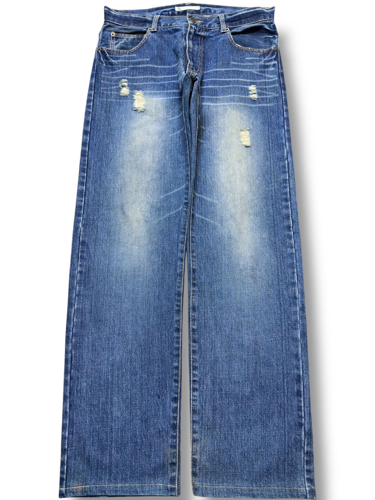 Global Work Vintage Global Work Mudwash Ripped Distressed Denim Size US 32 / EU 48 - 1 Thumbnail