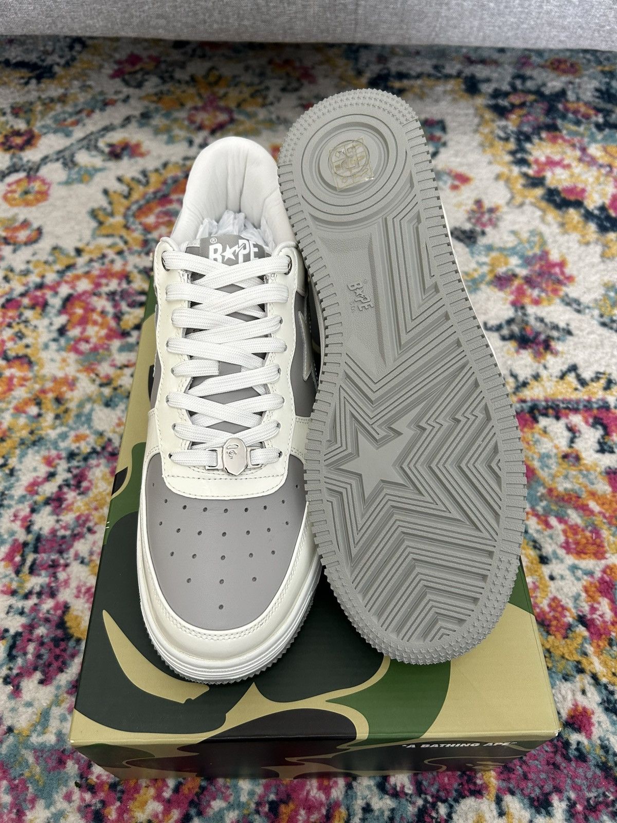 Bape A Bathing Ape Bape sta Low #6 Gray - 1K30191328 - US11 Size US 11 / EU 44 - 3 Thumbnail