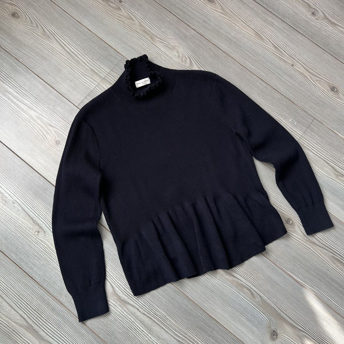Dries Van Noten Dries Van Noten Ribbed Peplum Ruffle Neck Sweater I Size S / US 4 / IT 40 - 12 Thumbnail