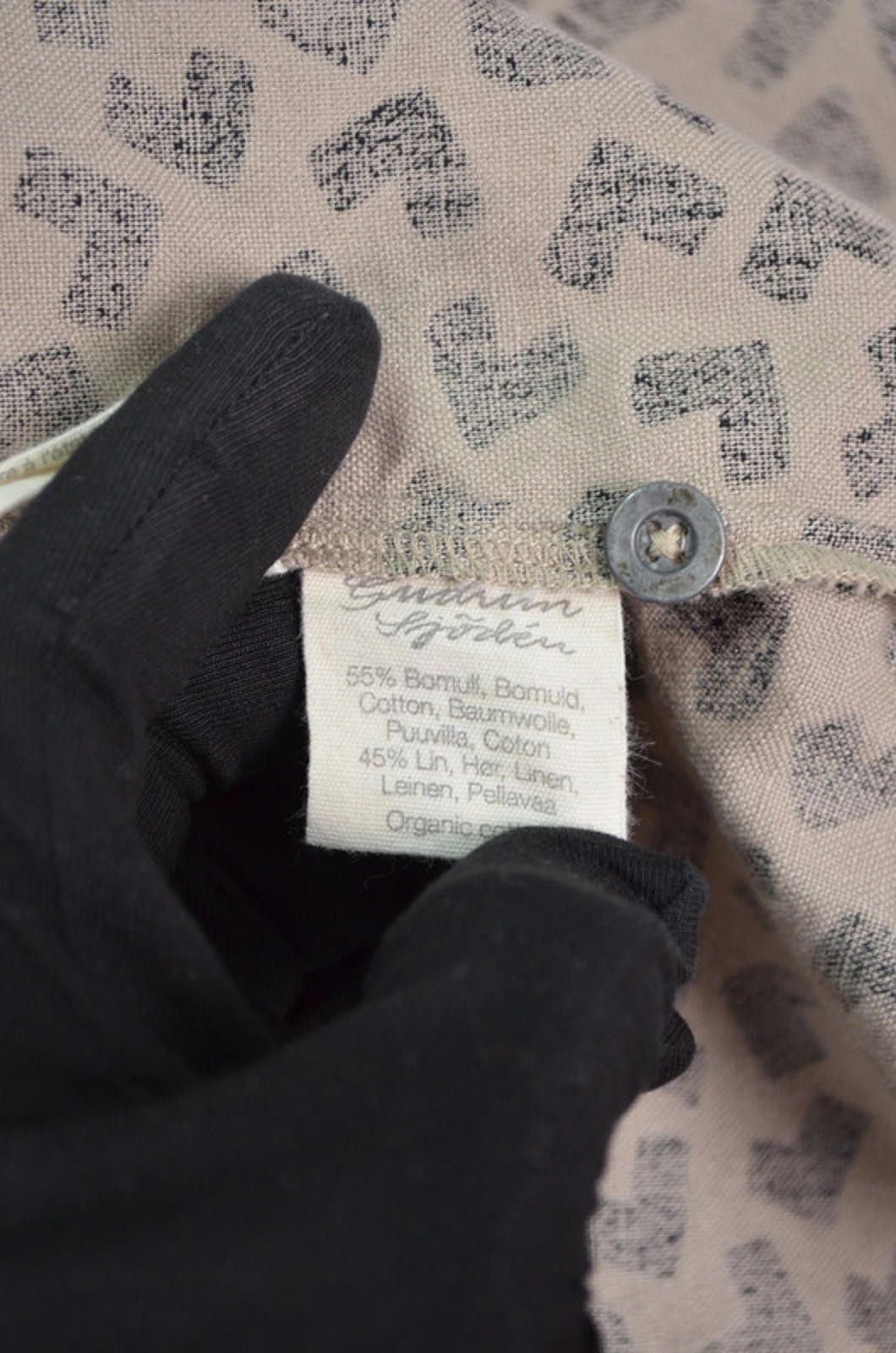 Designer Gudrun Sjoden Print Cotton Linen Tunic Shirt Size M Relaxed Size M / US 6-8 / IT 42-44 - 11 Thumbnail
