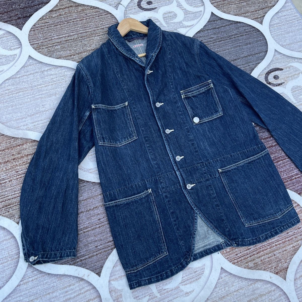 Kapital Kapital Indigo USN Shawl Collar Chore Denim Jacket Size US M / EU 48-50 / 2 - 3 Thumbnail