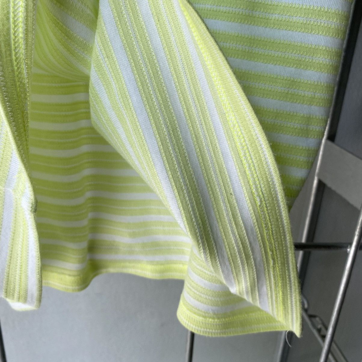 Courreges Courreges Lime Green Striped Short Sleeve Tee Size XS / US 0-2 / IT 36-38 - 7 Thumbnail
