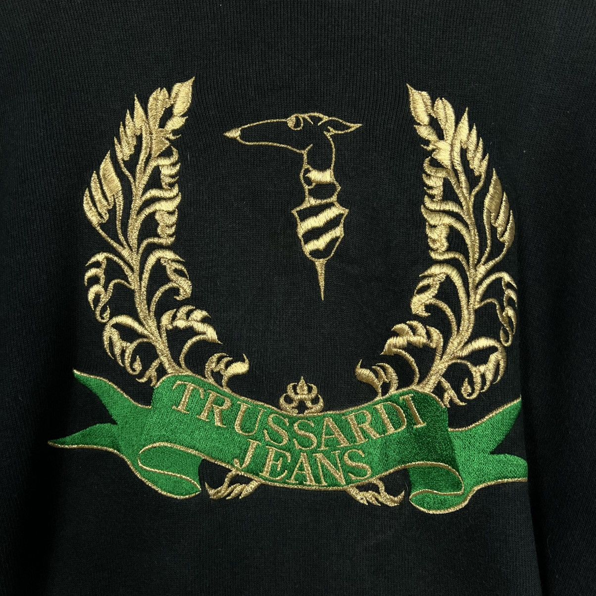 Trussardi 90's TRUSSARDI Embroidered Big Logo Sweatshirt #4014-C183 Size US M / EU 48-50 / 2 - 3 Thumbnail