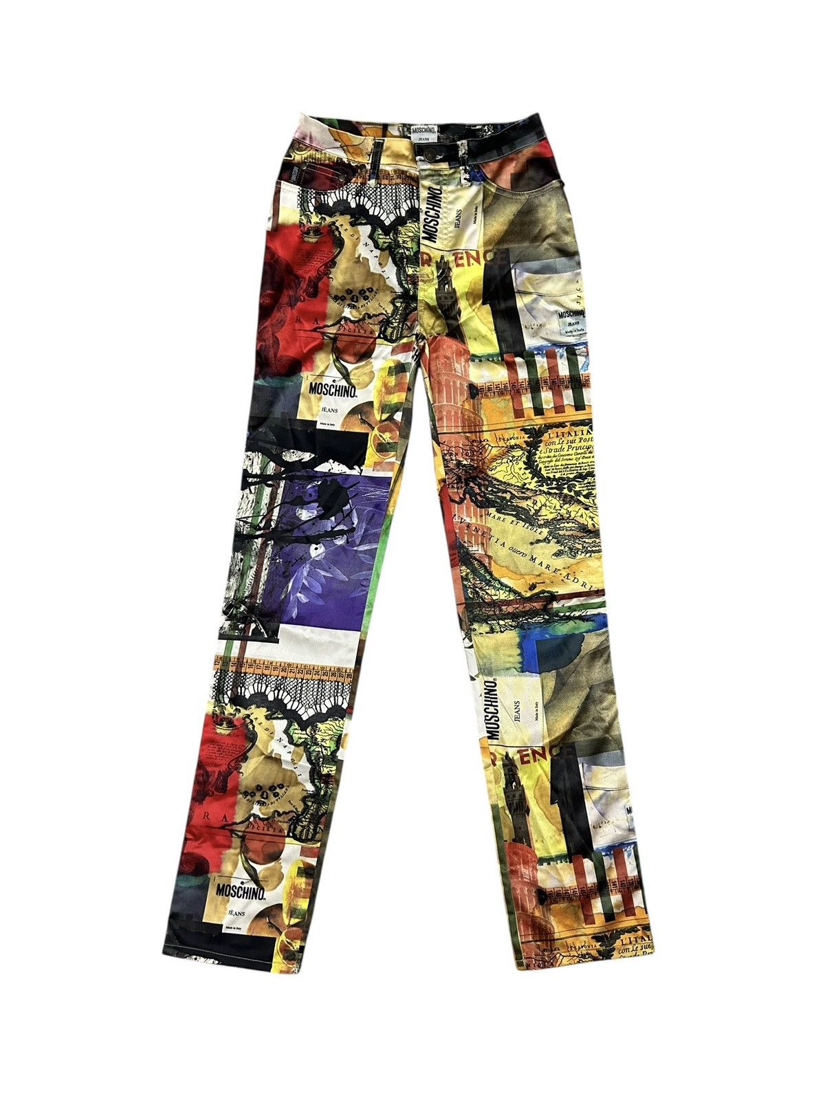 Moschino 90s Birth of Venus Trousers Size 27" / US 4 / IT 40 - 1 Thumbnail
