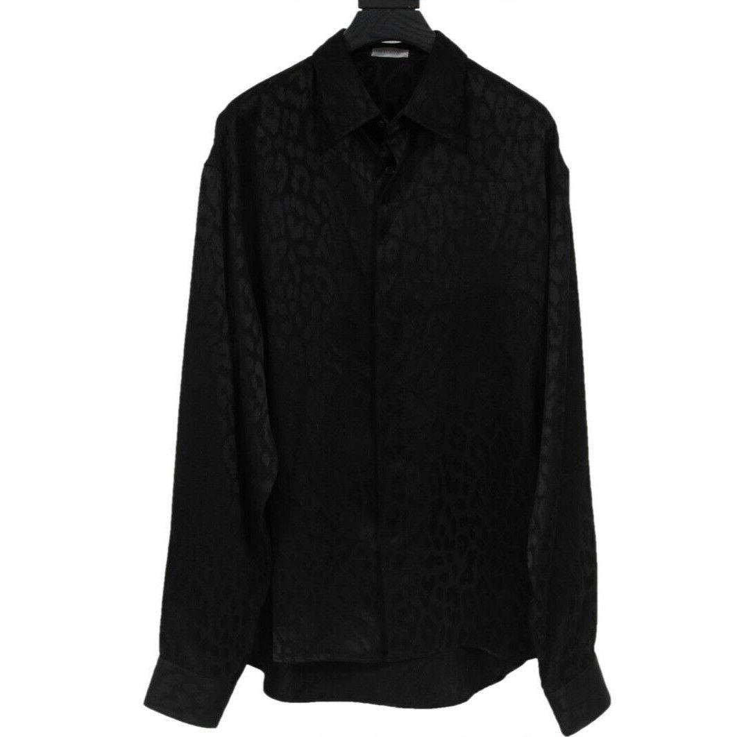 Dior Leopard Print Button Down Shirt Size IT 40 Black Tr Size US M / EU 48-50 / 2 - 1 Thumbnail