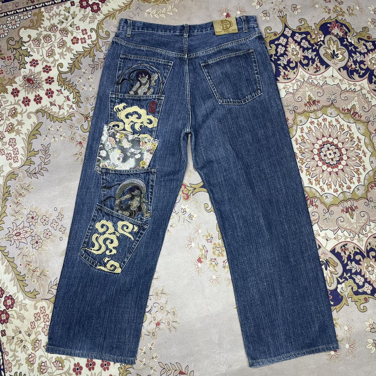 Hysteric Glamour A42 Vintage KaraKuri Japan Multi Pocket Genis Embroidered Size US 35 - 3 Thumbnail