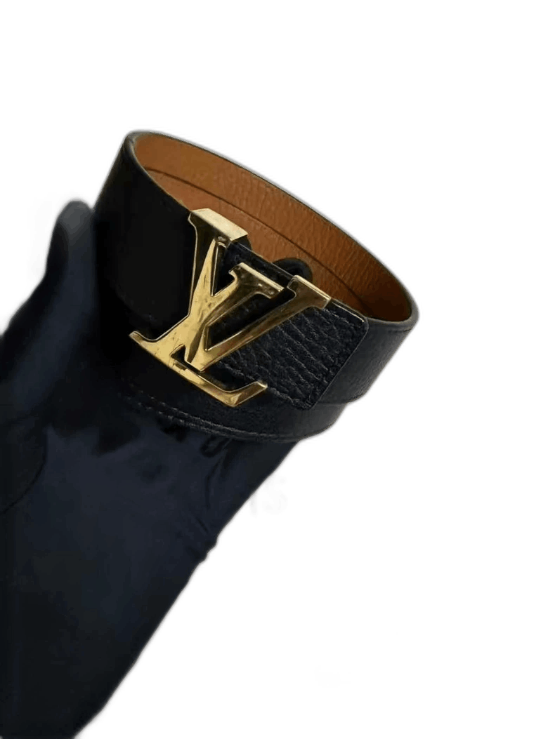 Louis Vuitton Louis Vuitton Leather Belt with Gold Buckle Size ONE SIZE - 1 Thumbnail
