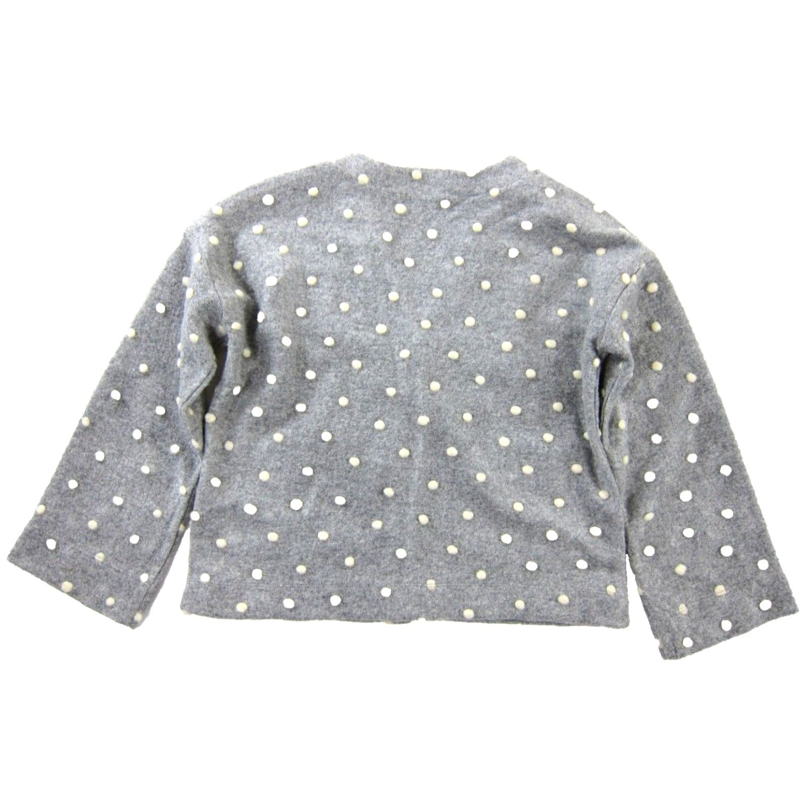 Madewell VINTAGE Madewell TEXTURE & THREAD Grey Ivory Polka Dot Button Up Cardigan Sweater XS Size XS / US 0-2 / IT 36-38 - 2 Thumbnail
