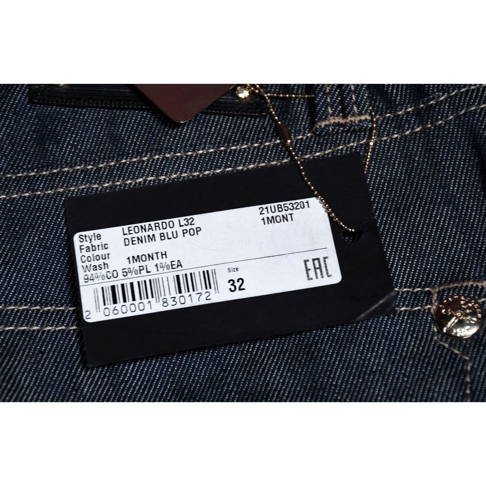 Vintage Tramarossa Leonardo Jeans Selvedge 18 Carat Gold Plated Button Back Pocket 32 Blue Denim Mens Jeans 32 Size US 32 / EU 48 - 7 Thumbnail