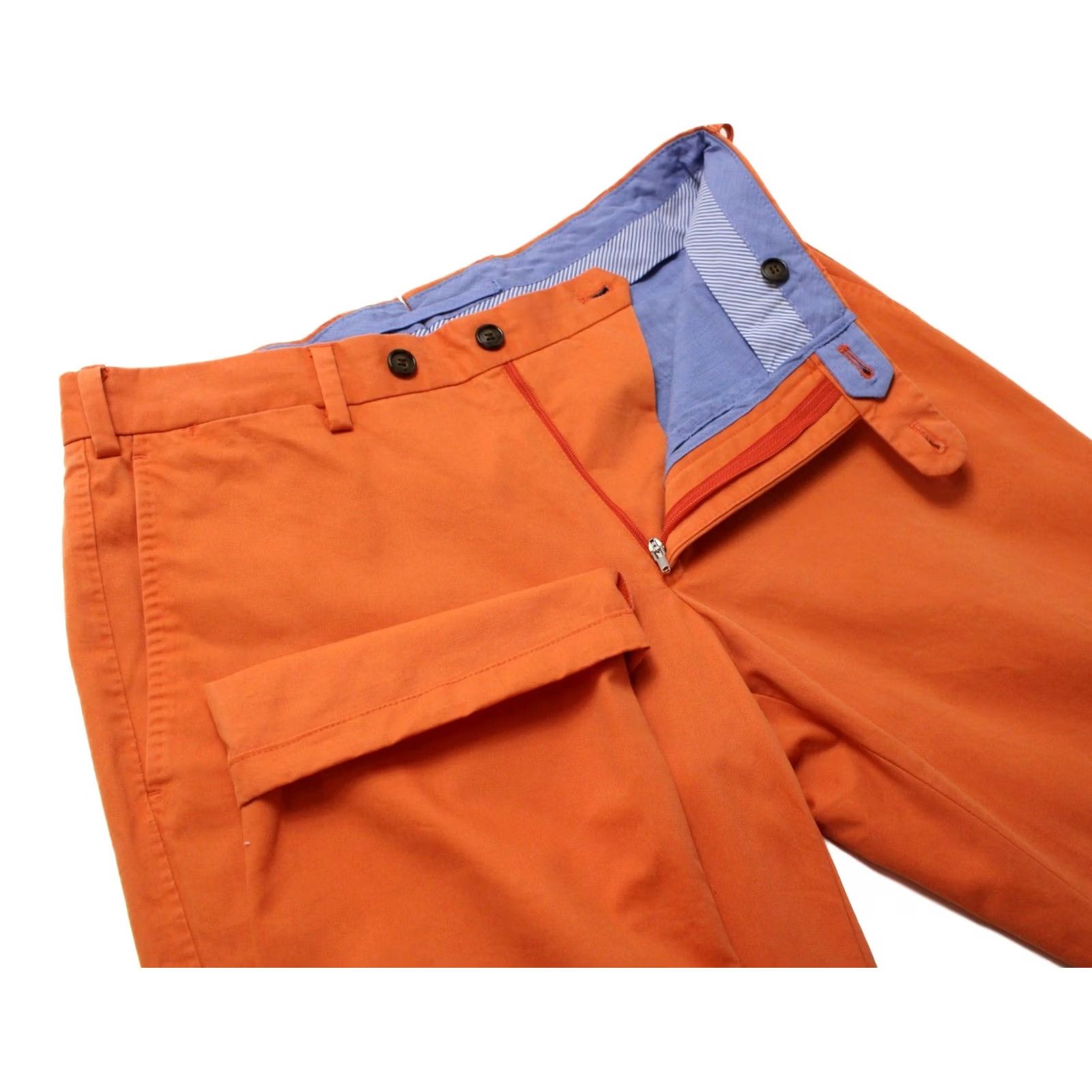 Suitsupply Suitsupply B539 Trousers Men's EUR 46 Chino Slim Fit Zip Fly Orange Size US 30 / EU 46 - 4 Thumbnail