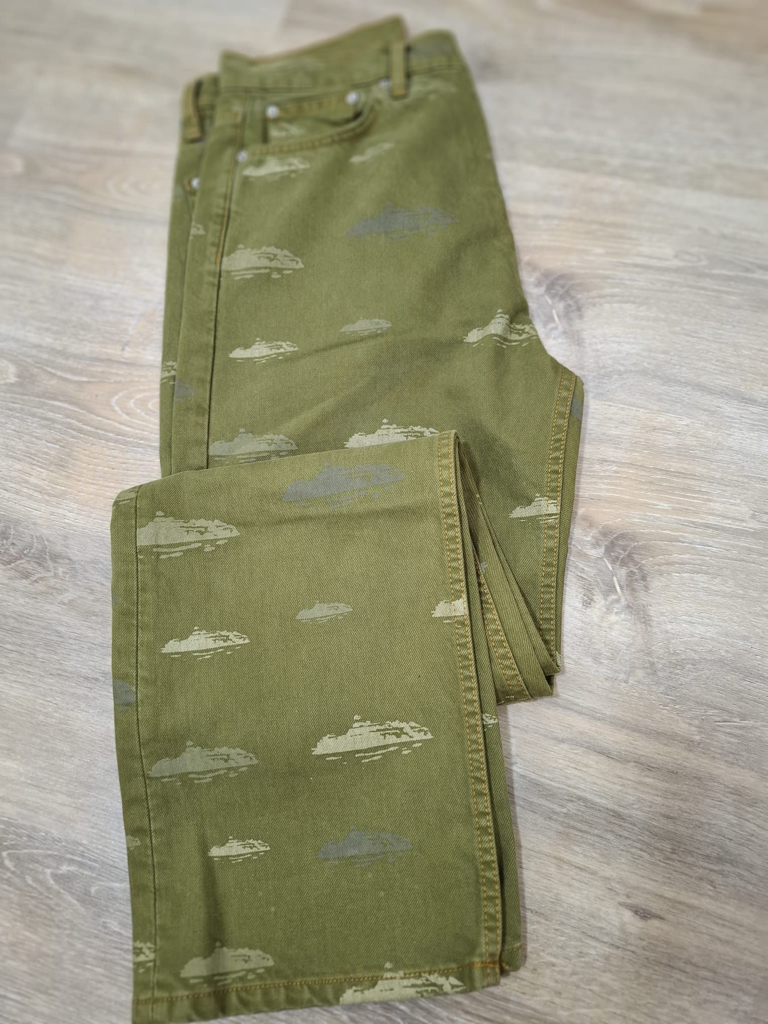 Corteiz Alcatraz Pattern Denim Jeans Khaki Size US 32 / EU 48 - 9 Thumbnail