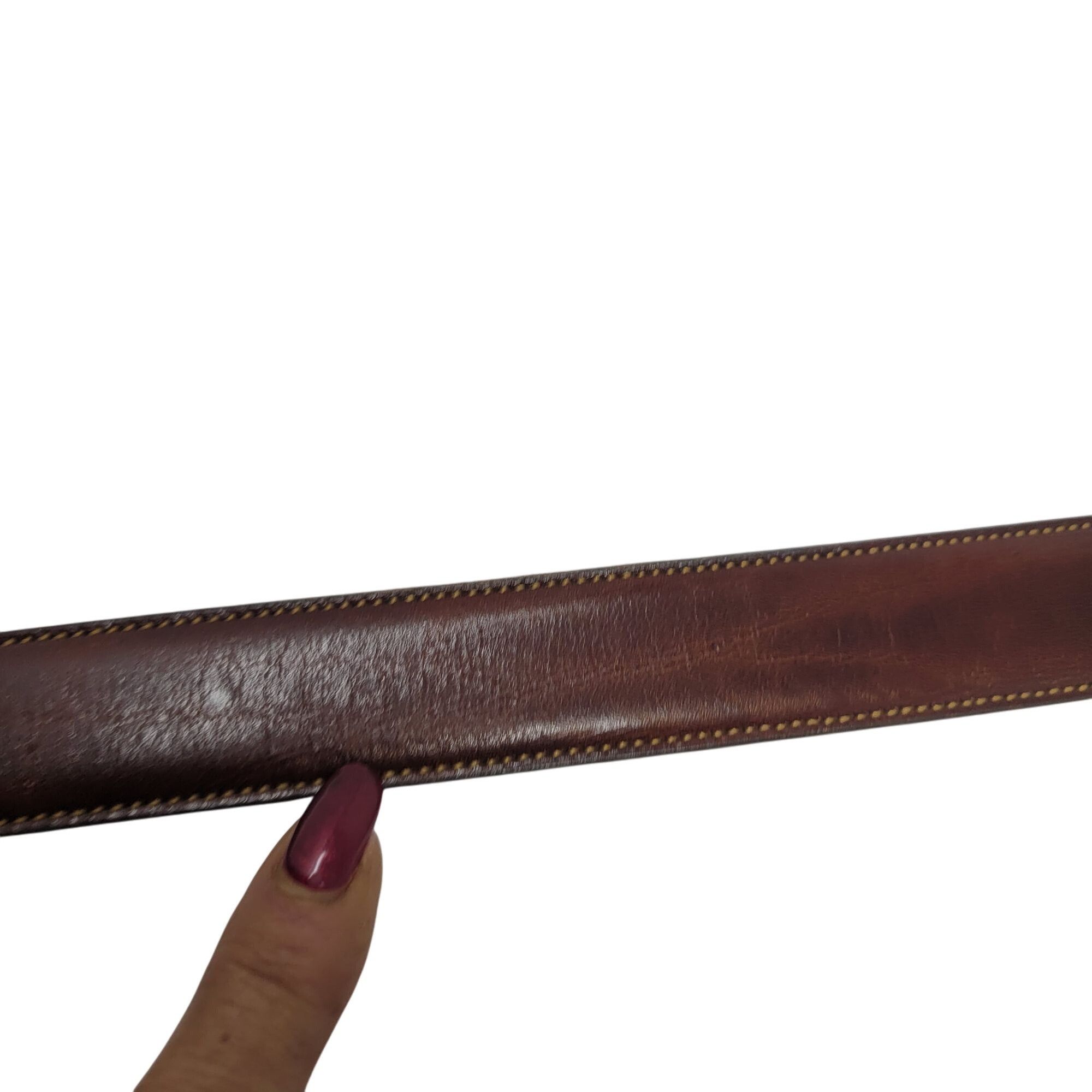 Trafalgar Trafalgar Handcrafted Cortina Leather Belt Gold Buckle 40" C Size 40 - 9 Thumbnail