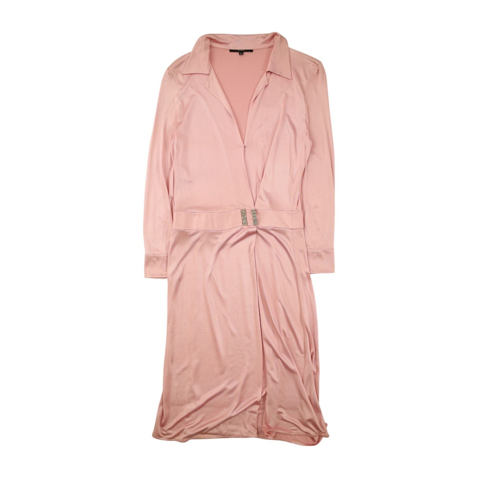 Cucciolo by Tom Ford S/S 2000 Plunge Crystal Belted Pink Dress Size S / US 4 / IT 40 - 1 Thumbnail