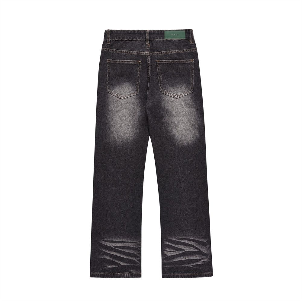 Japanese Brand Men's American Casual Wide-Leg Washed Straight-Leg Jeans Size US 32 / EU 48 - 2 Thumbnail