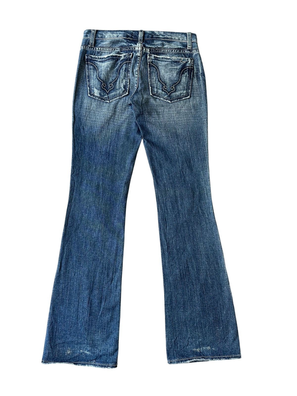 Japanese Brand FLARE Blue Cult Fatigue Jeans Size 28" / US 6 / IT 42 - 2 Thumbnail