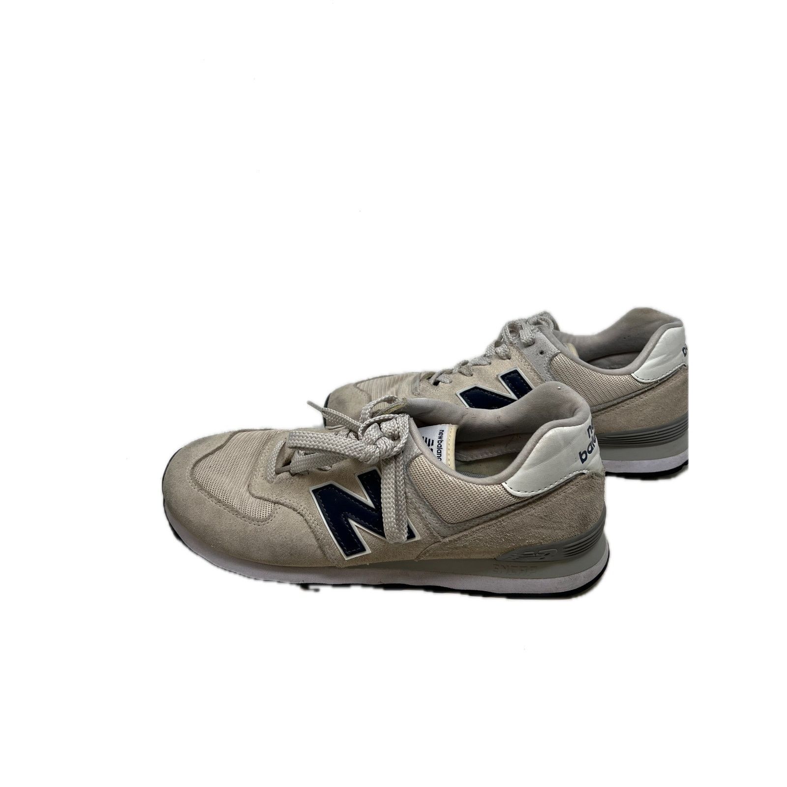 New Balance New Balance 574 Tan Navy Mens 10 Size US 10 / EU 43 - 2 Thumbnail
