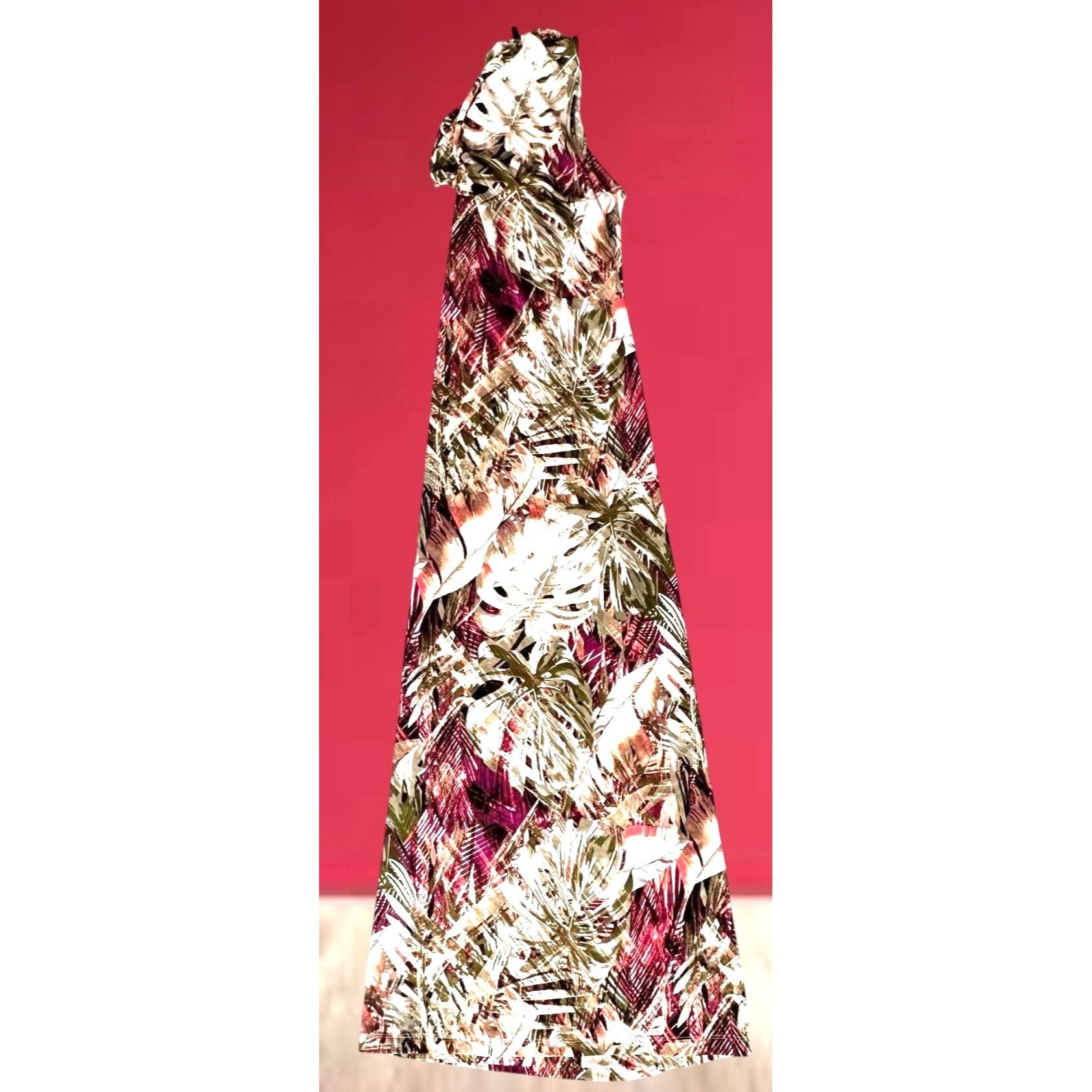 Other Ellen Weaver Maxi Dress Large Sleeveless Flowy Abstract Leav Size L / US 10 / IT 46 - 7 Thumbnail