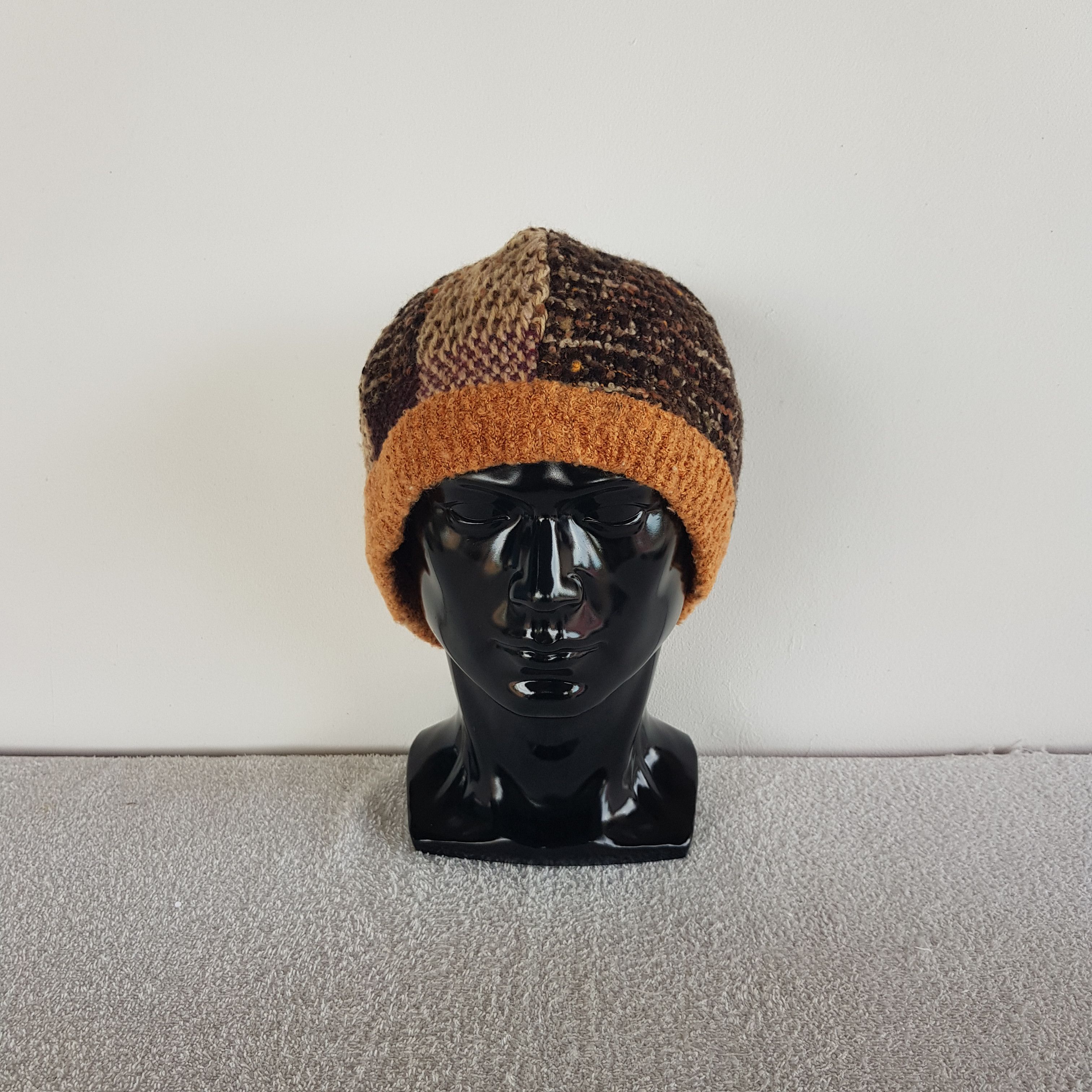 Aran Isles Knitwear × Japanese Brand × Vintage Vintage Japanese Beanie Fair Isle Ribbed Knit Snow Caps Hats Size ONE SIZE - 2 Thumbnail