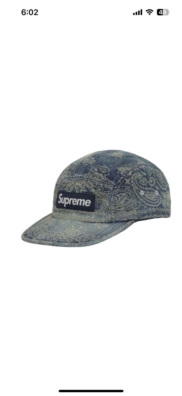 Supreme Supreme Bandana Jacquard Denim Camp Cap Size ONE SIZE - 10 Thumbnail