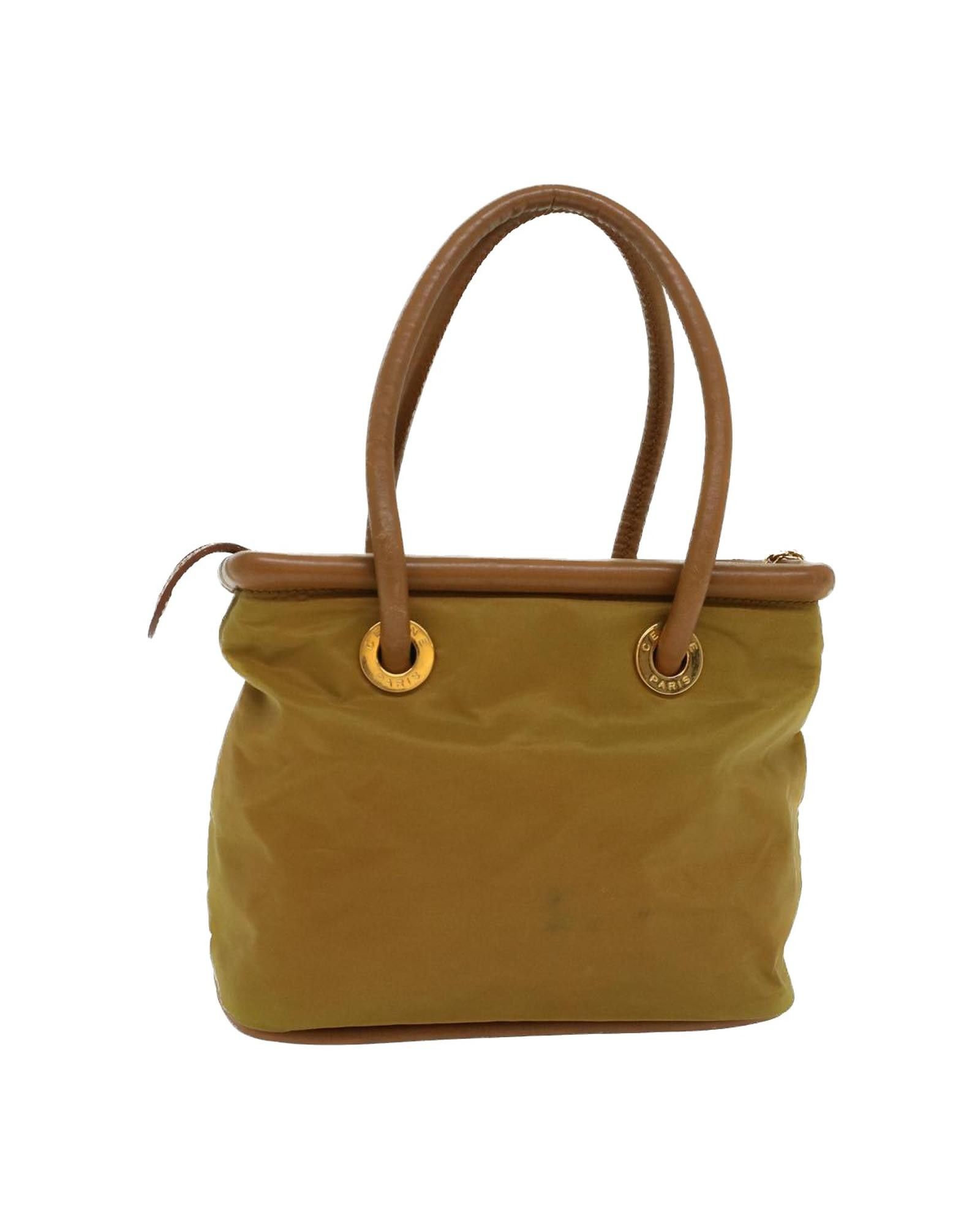 image of Celine Khaki Nylon Hand Bag, Women's