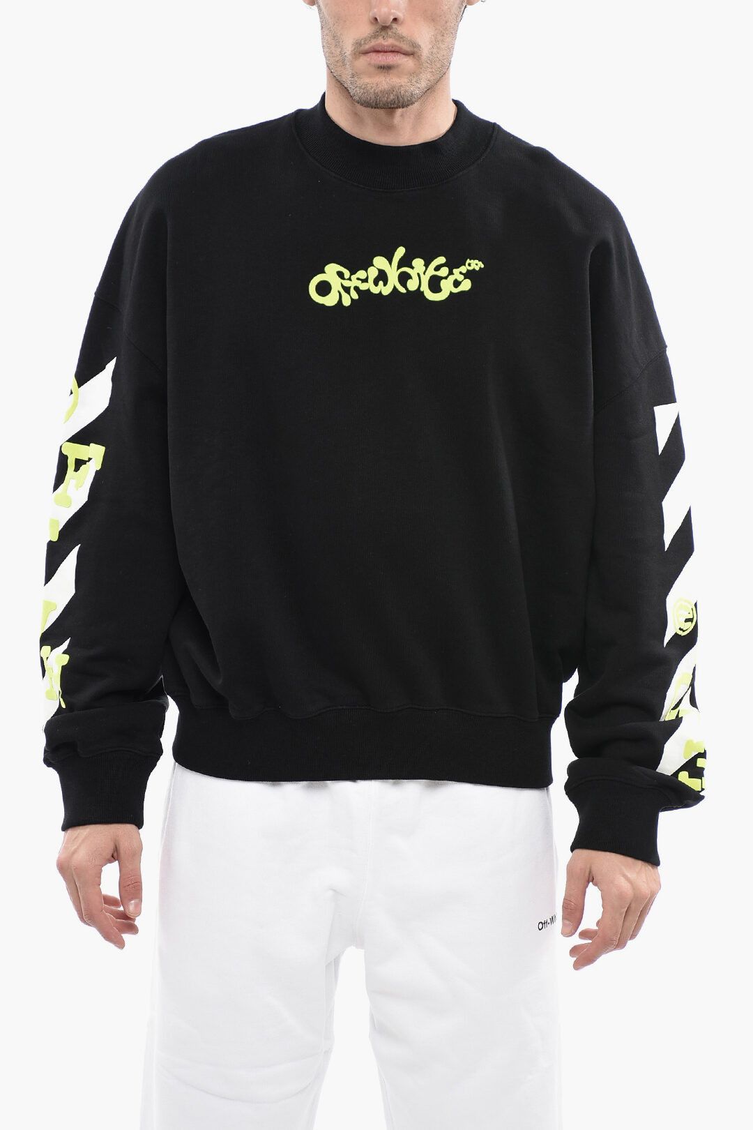 image of Off White Og1Mm0424 Seasonal Crewneck Sweatshirt In Black, Men's (Size Small)