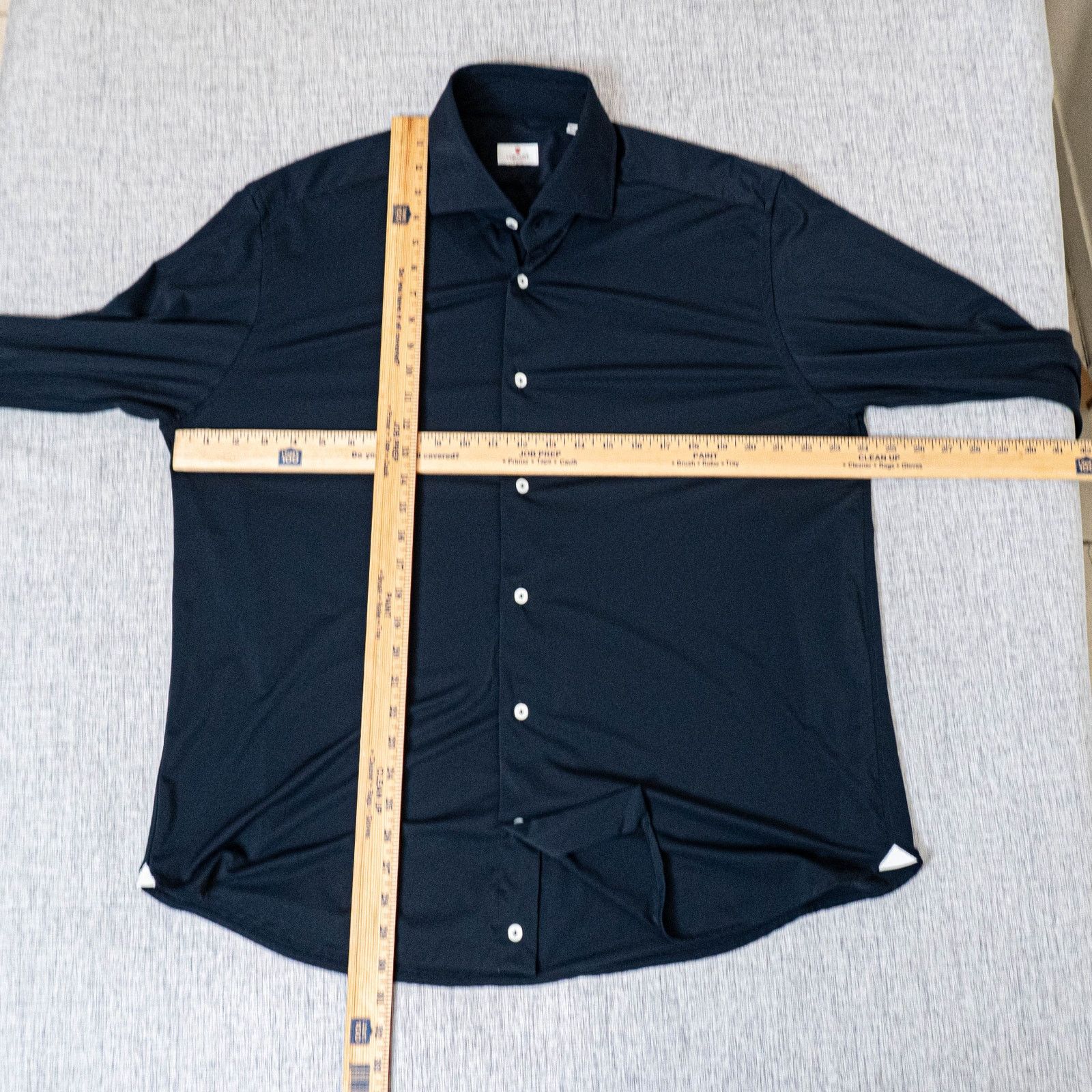 Cordone CORDONE 1956 No Iron Technical Fabric Stretch Shirt Navy Size US XL / EU 56 / 4 - 8 Thumbnail