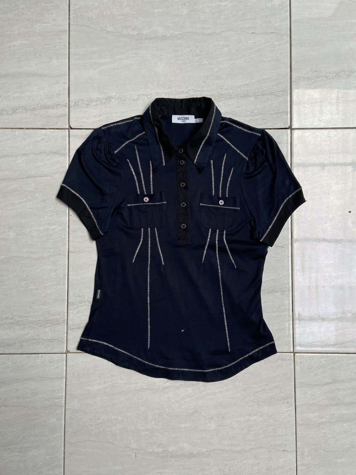 image of Moschino Jeans Navy Shirt, Men's (Size Small)