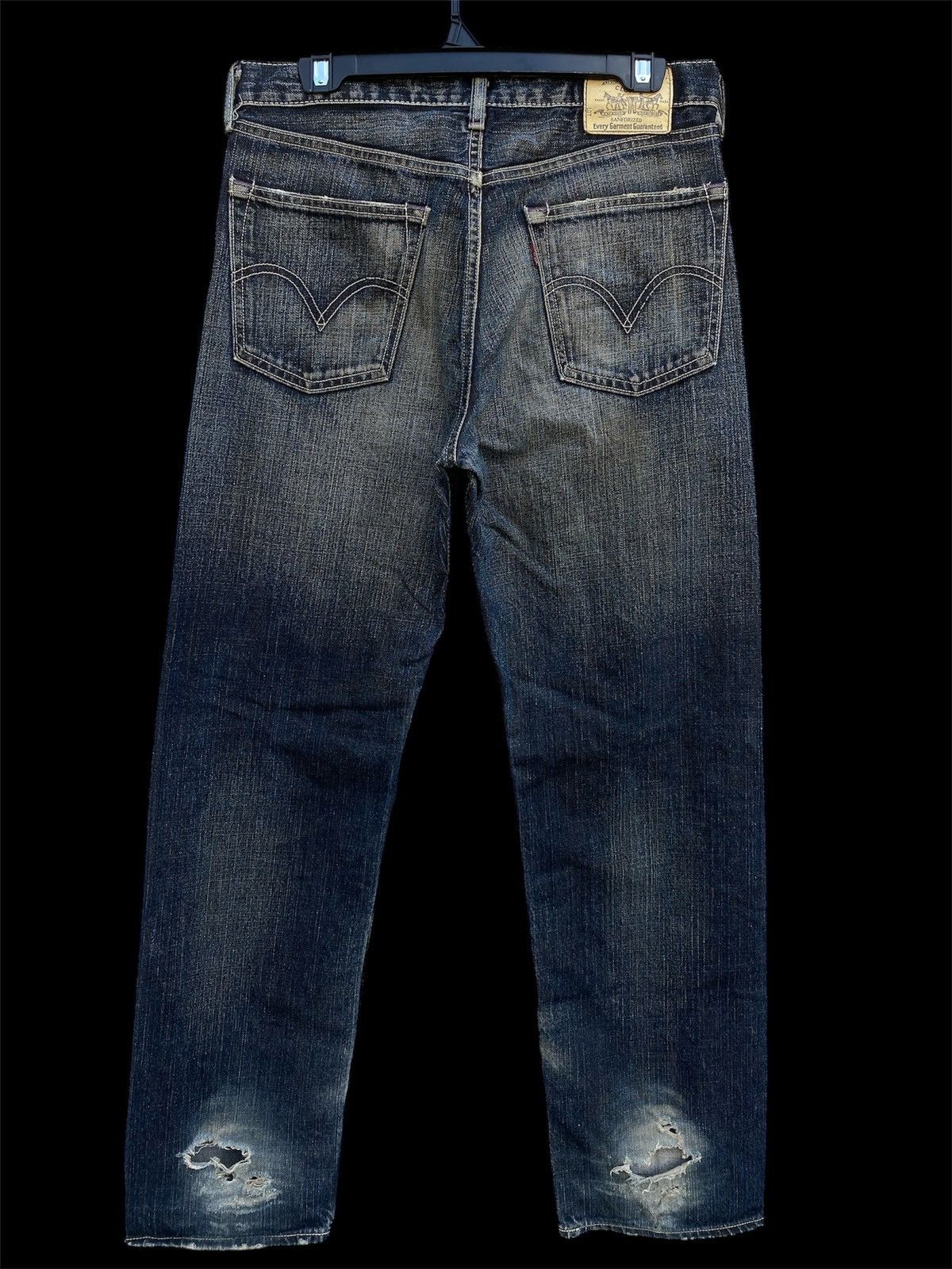 Levi's × Levi's Vintage Clothing Baggy Jeans Levis 503 Distressed Black Silver Oil/Wax Size US 31 - 2 Thumbnail