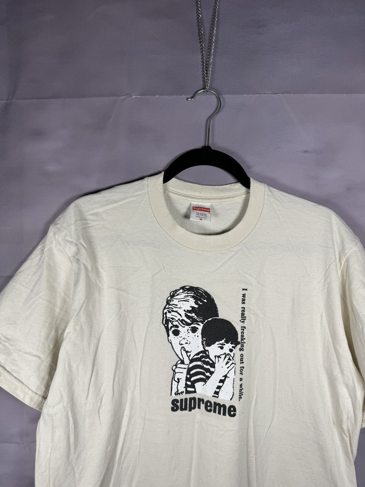 Supreme × Vintage Supreme Freaking Out Tee Beige Medium Authentic Streetwear Size US M / EU 48-50 / 2 - 3 Thumbnail