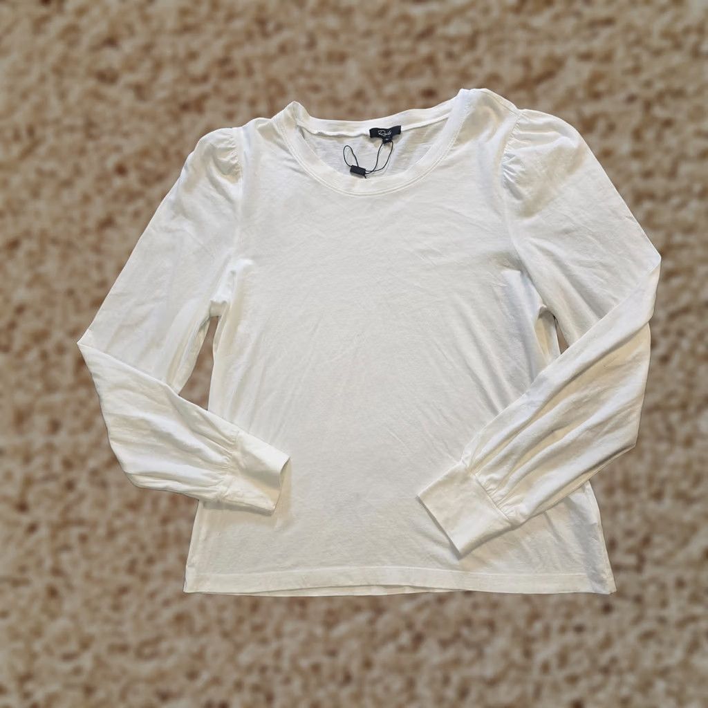Rails Rails Top Womens Size Medium White Puff Long Sleeve Lightweight Capsule Casual Blouse Size M / US 6-8 / IT 42-44 - 1 Thumbnail