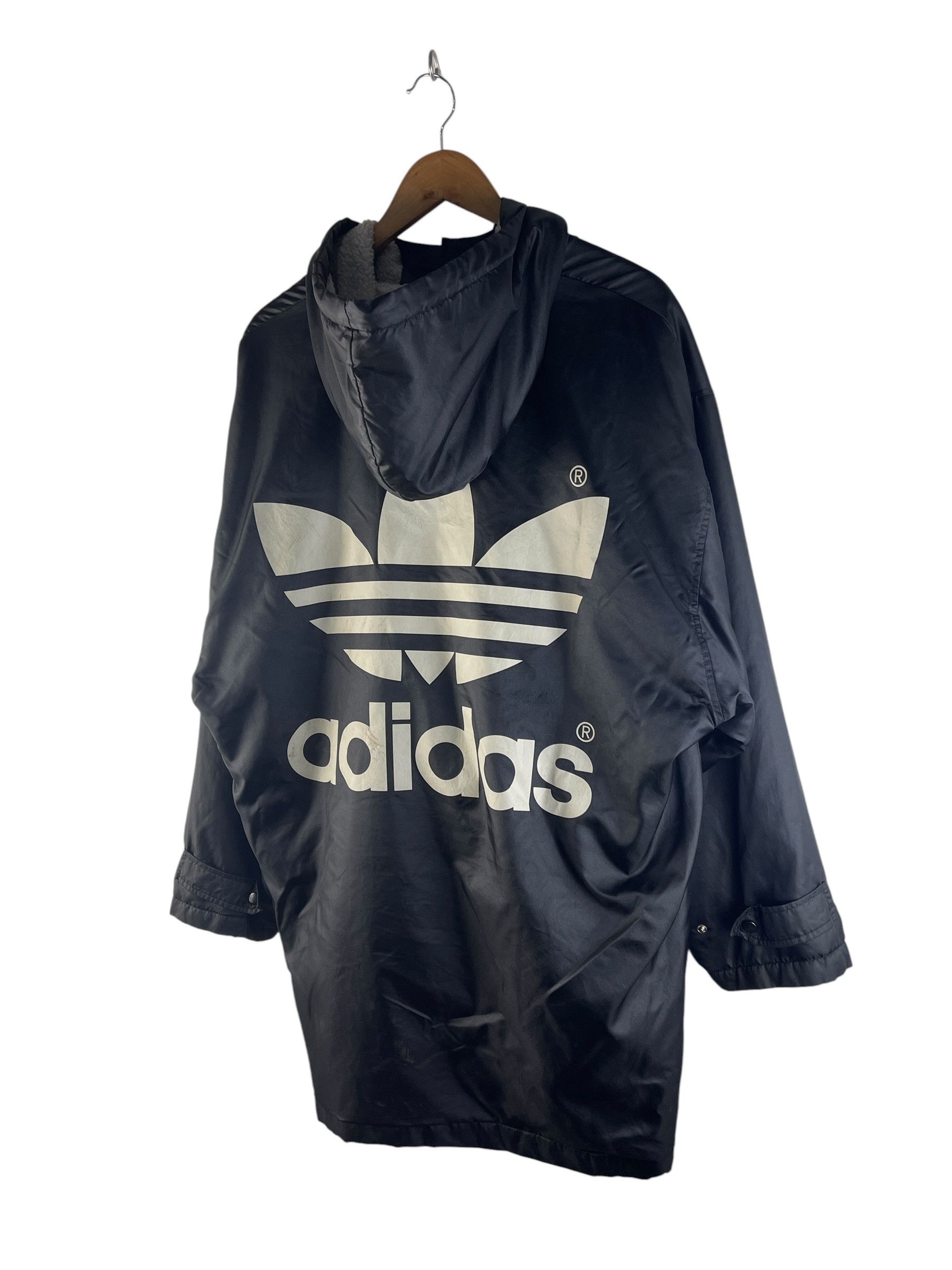 Adidas Vintage 90s Adidas Trefoil Fleece Lined Hooded Jacket Size US L / EU 52-54 / 3 - 5 Thumbnail