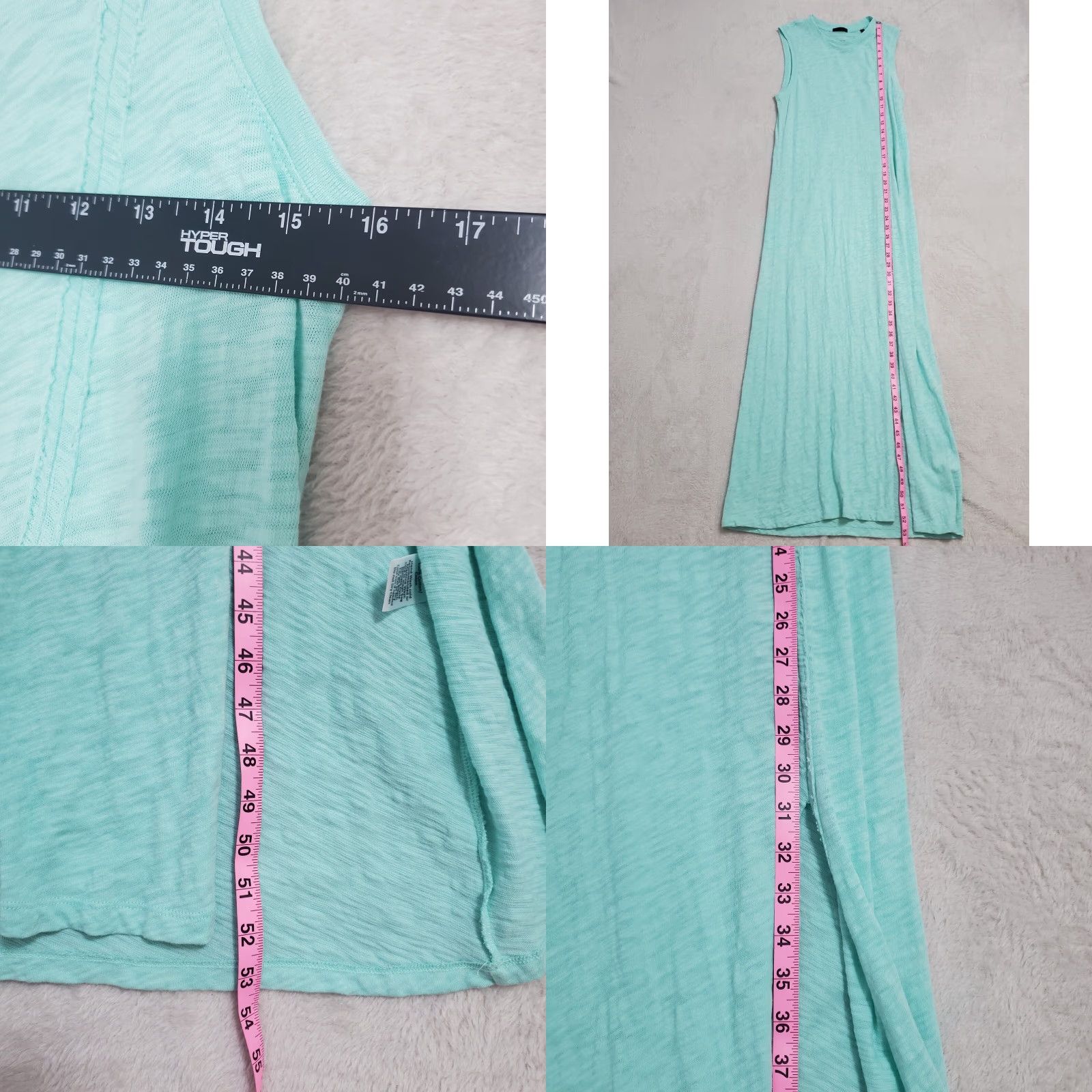 ATM Anthony Thomas Melillo ATM Anthony Thomas Melillo Dress Women Aqua Slub Jersey Sleeveless Maxi Beach Slit Crew Neck Cotton 100%" Size S / US 4 / IT 40 - 8 Thumbnail
