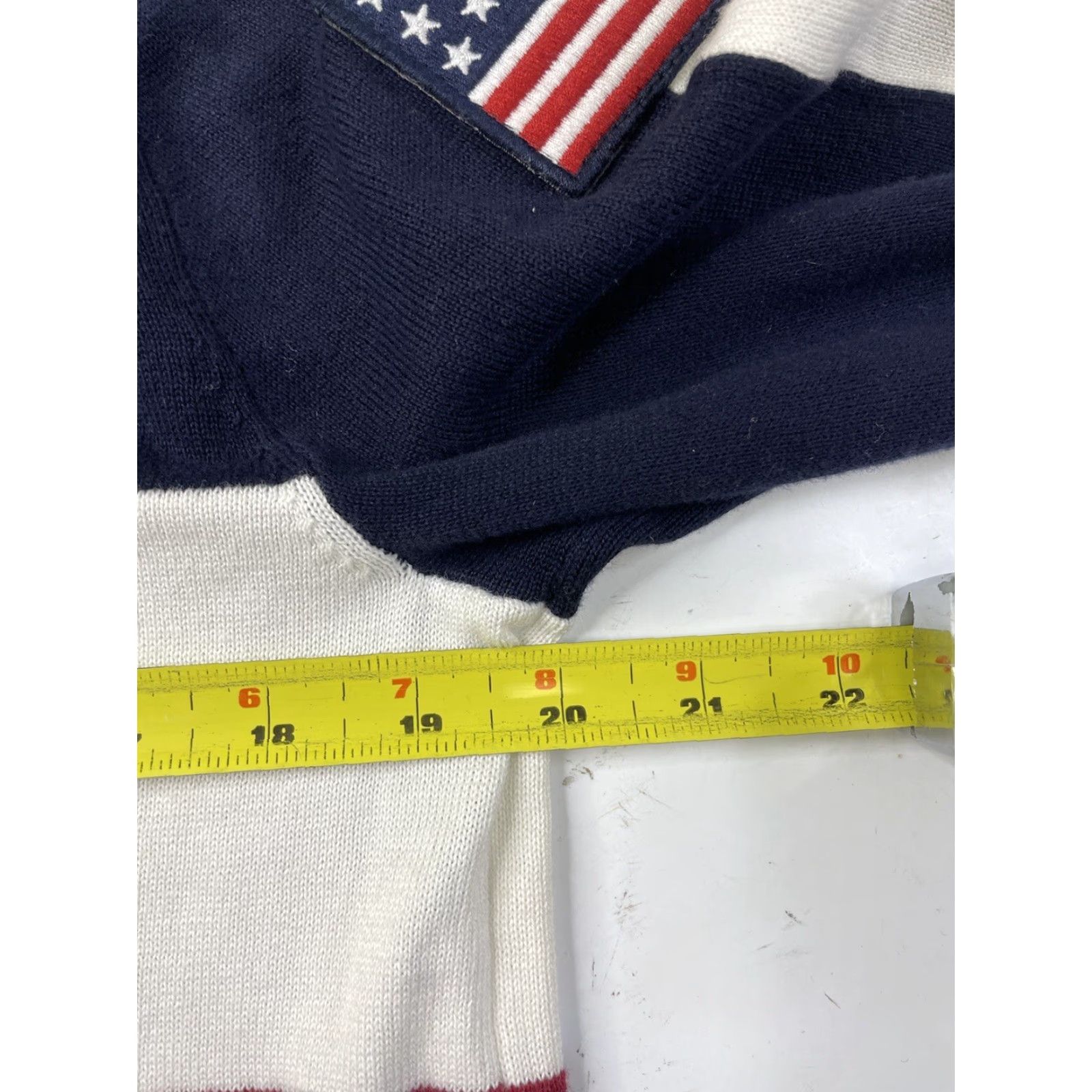 Polo Ralph Lauren Polo Ralph Lauren Sweater Shirt 1/4 Zip Multicolor Knit Cotton Classic Regular Men S Fall Spring Winter USA Flag Colorblock Spinout Size US S / EU 44-46 / 1 - 7 Thumbnail