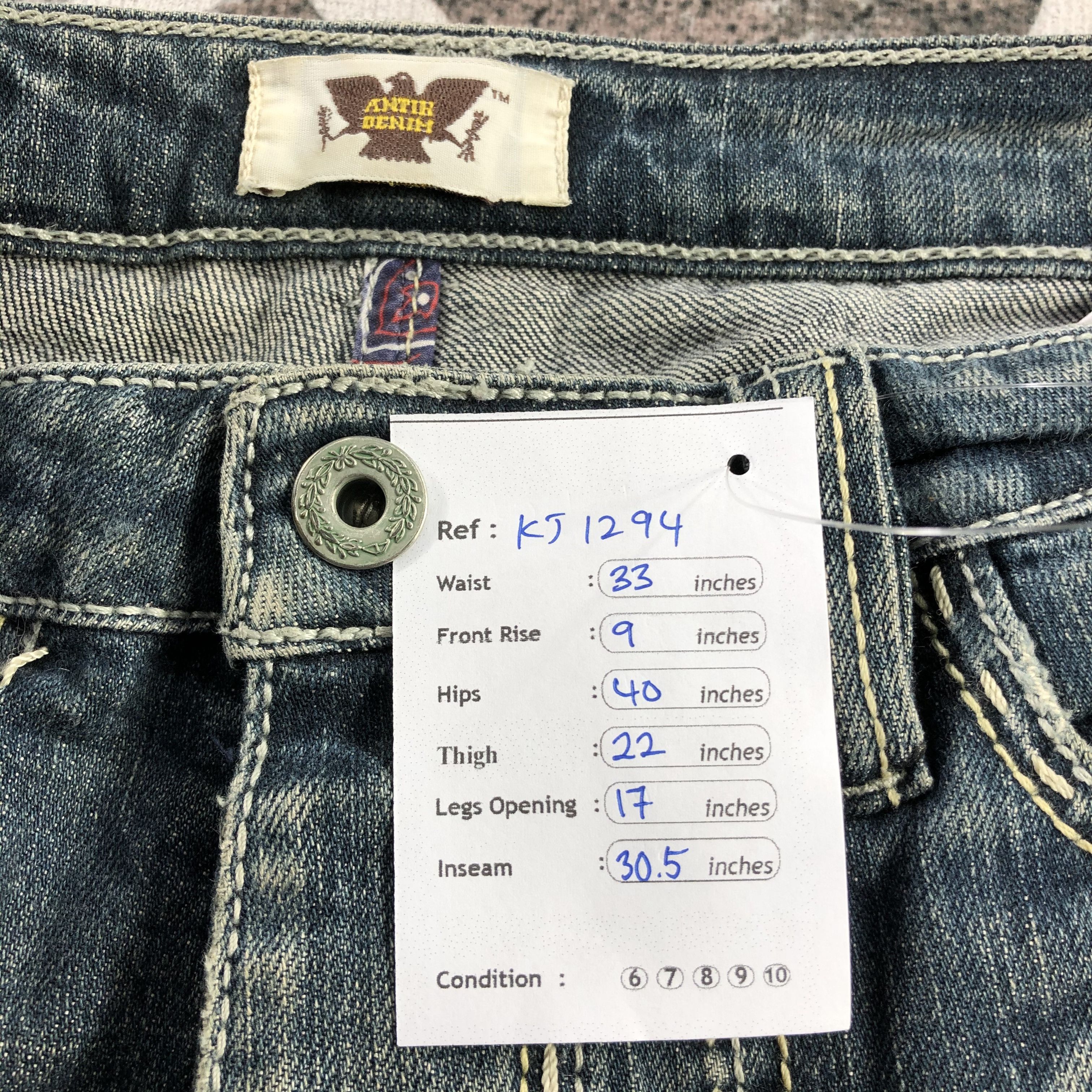 Antik Denim Antik Denim Patchwork Blue Wash Dneim KJ1294 Size US 31 - 14 Thumbnail