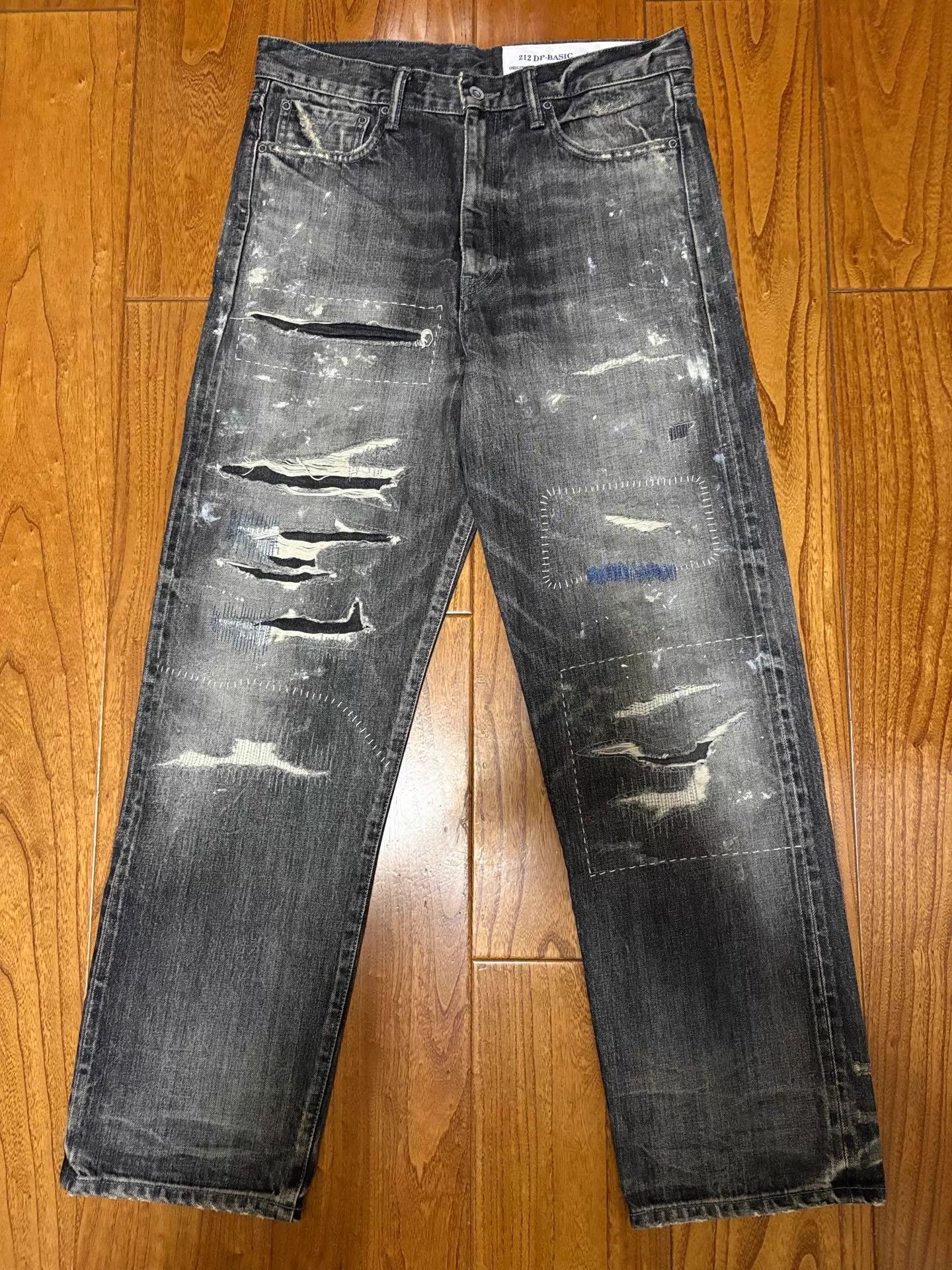 Neighborhood NBHD SS 21AW Washed Cut Distressed Patches Jeans Size S Size US 29 - 1 Thumbnail