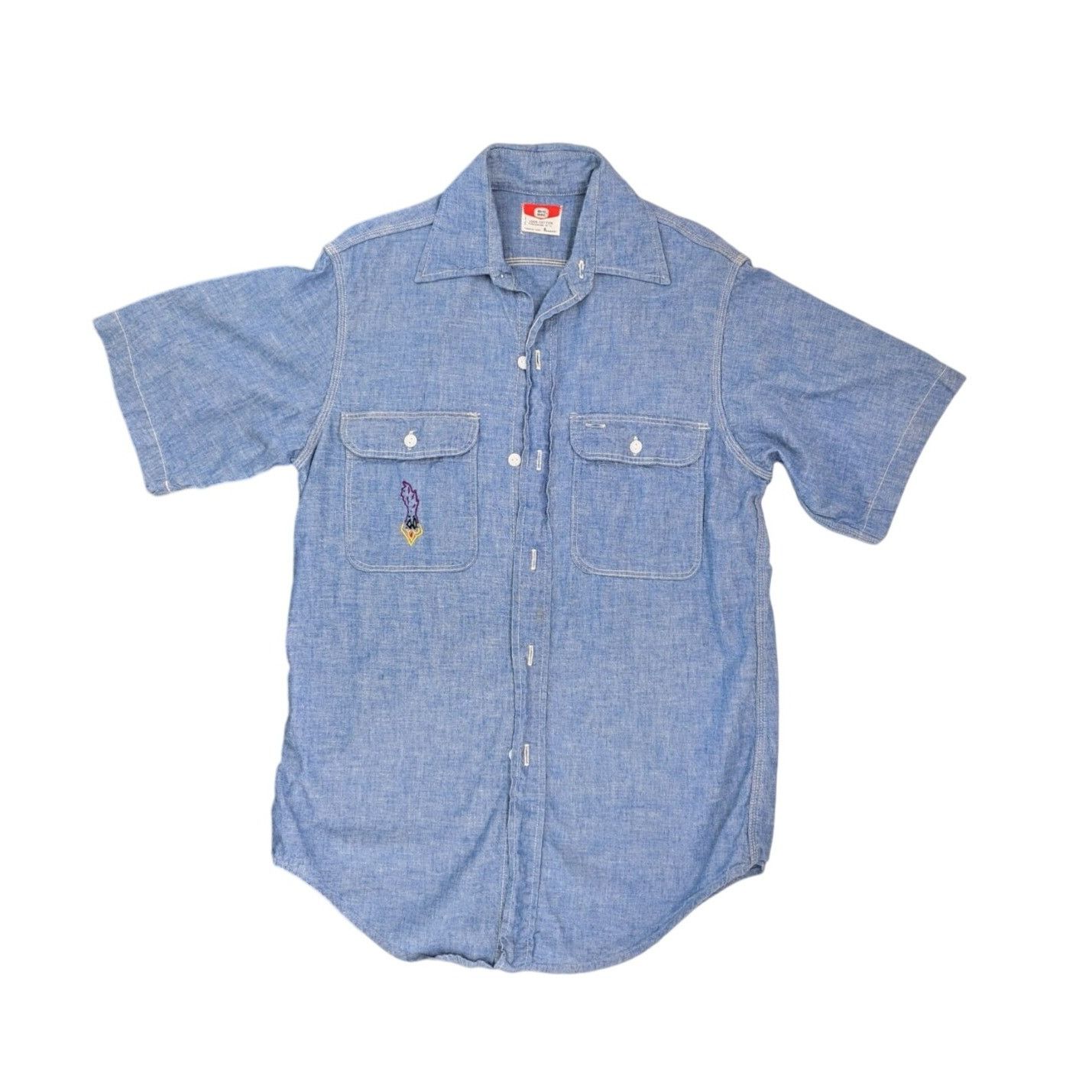 Big Mac Vintage Big Mac Chambray Shirt Roadrunner Embroidery Penneys Size US S / EU 44-46 / 1 - 1 Thumbnail