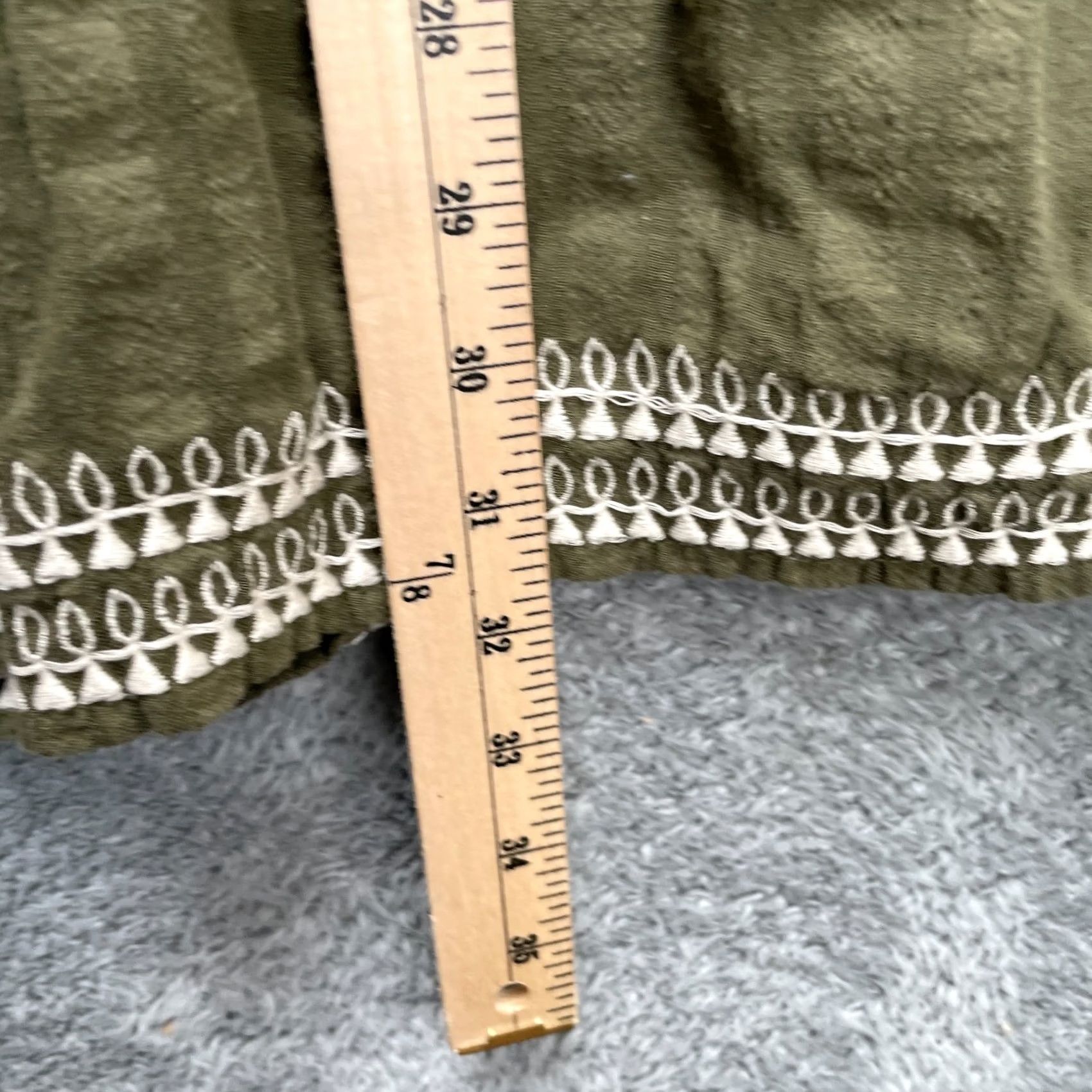 Loft LOFT Dress Womens Petite Small Green Cotton Embroidered Cap Sleeve Boho Tunic Size S / US 4 / IT 40 - 7 Thumbnail
